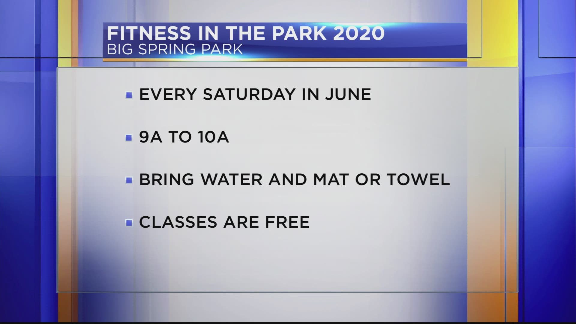 Join Healthy Huntsville for free fitness classes at Big Spring Park every Saturday in June!
