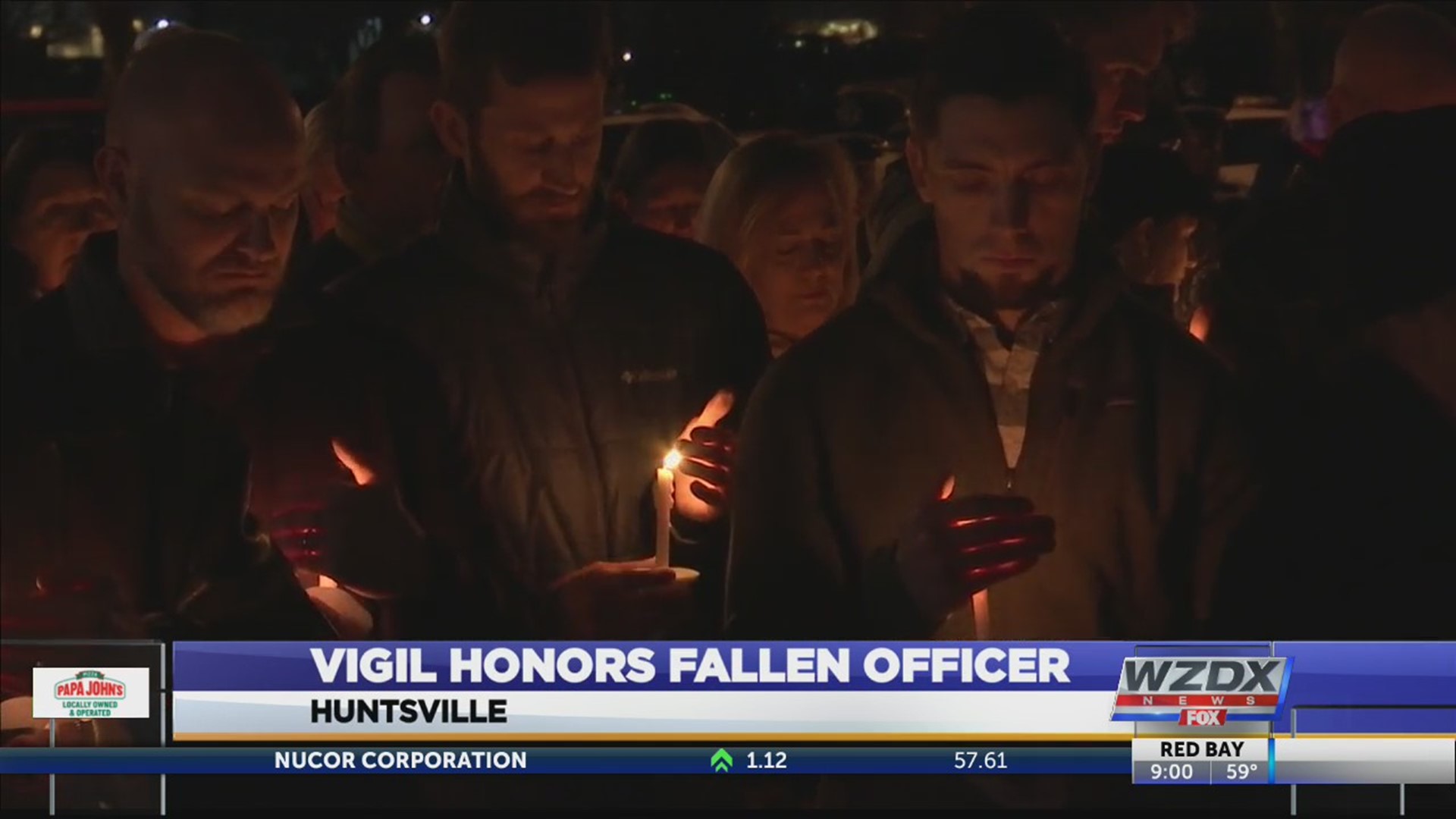 A candlelight vigil was held Sunday evening for fallen Huntsville Police Officer Billy Clardy III. The vigil was at the Fallen Officers Memorial located in front of HPD headquarters on Wheeler Ave. in Huntsville.