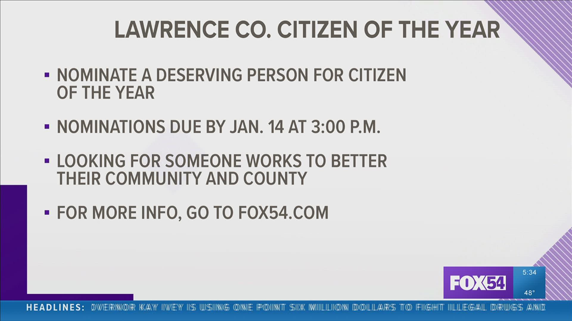 Nominate a great Lawrence County neighbor for Citizen of the Year.