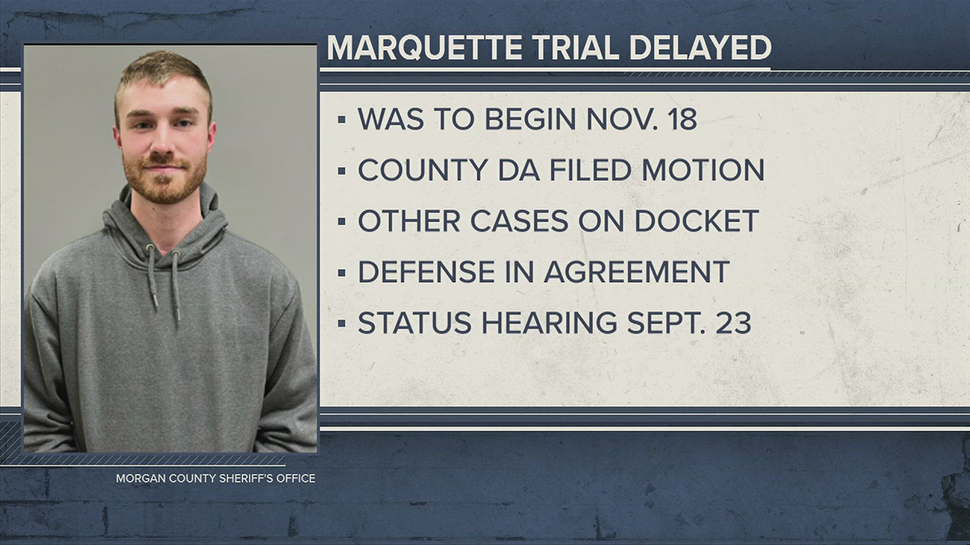 The Morgan County DA will be prosecuting at least two other capital murder cases, necessitating a pushback on the Mac Marquette murder trial.