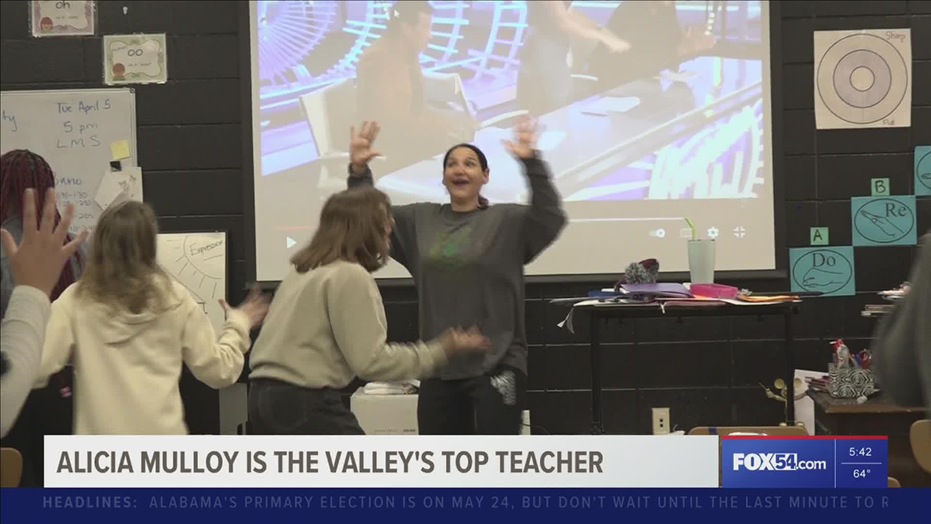 Congratulations to Alicia Mulloy of Liberty Middle School for being chosen as this week's Valley's Top Teacher.
