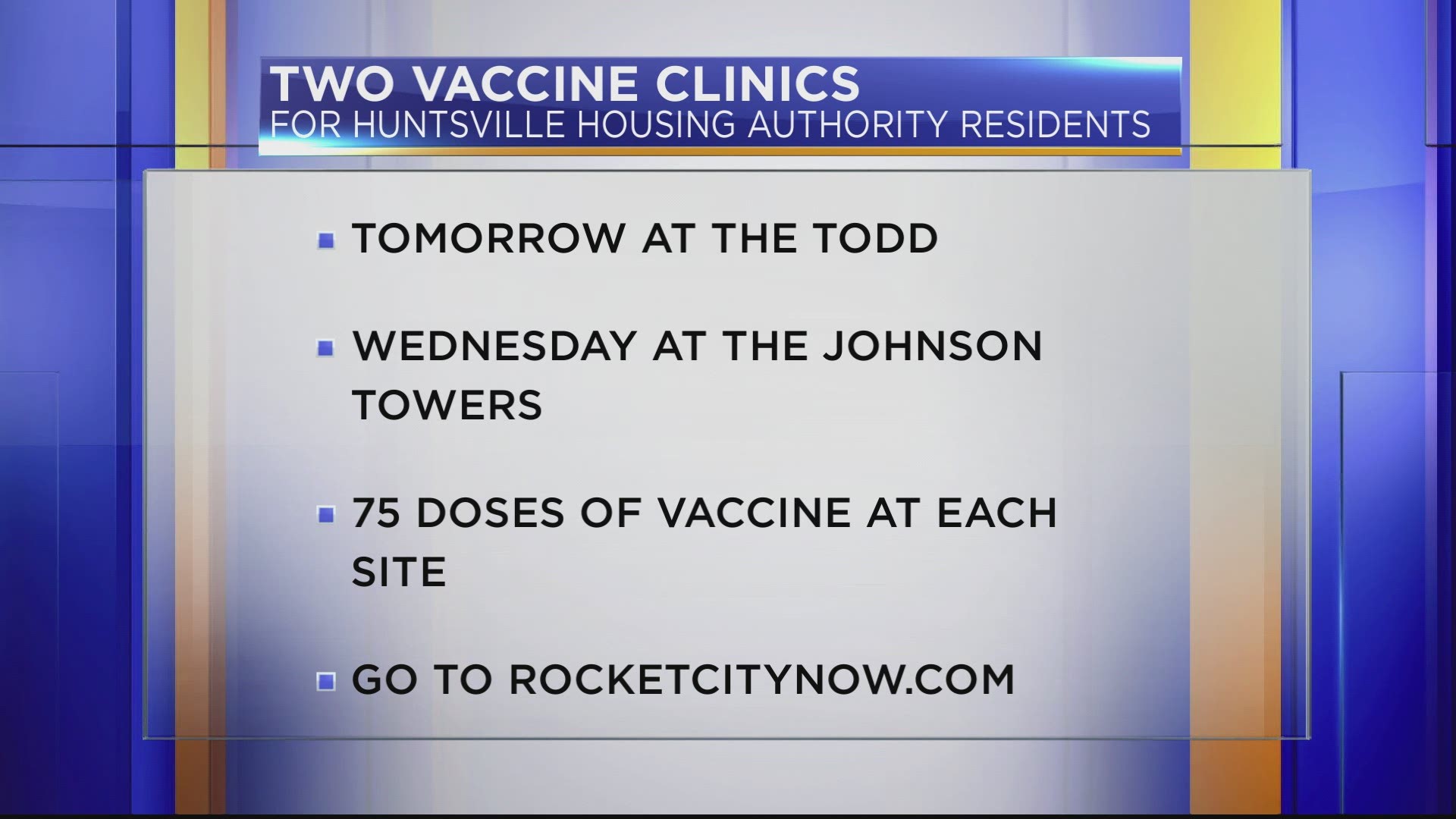Huntsville Housing Authority has teamed up with Huntsville Hospital to provide COVID vaccines to some residents.
