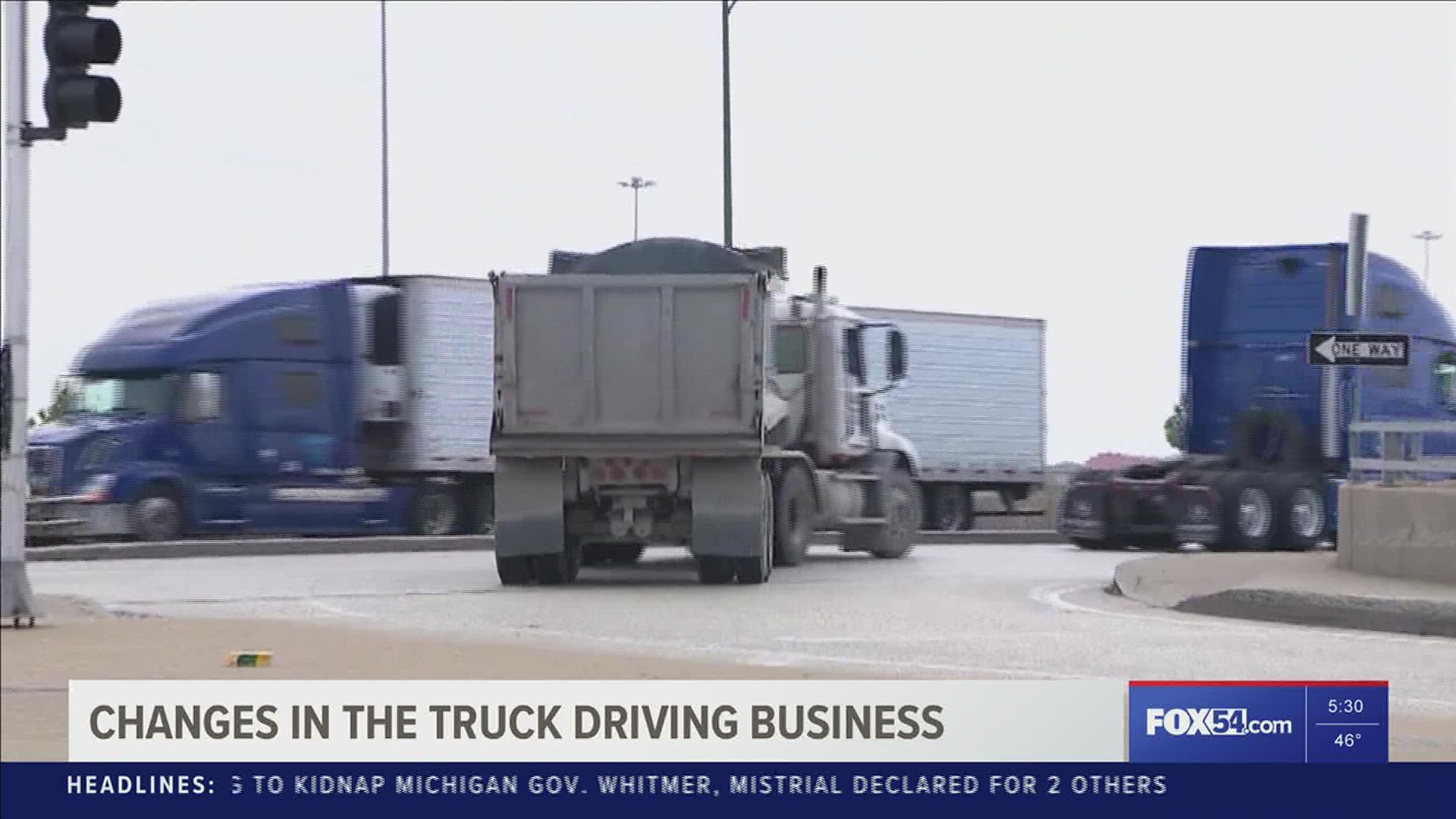What changes in the truck driving business are affecting long-time drivers?
