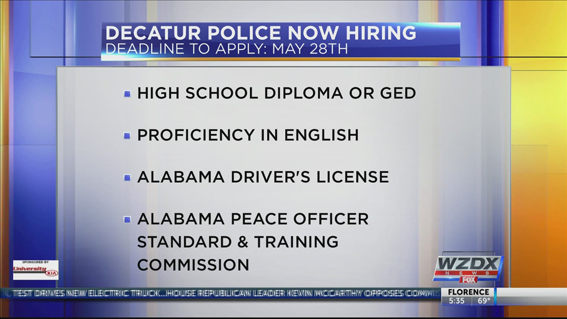 The Decatur Police Department is looking to hire a full-time officer.