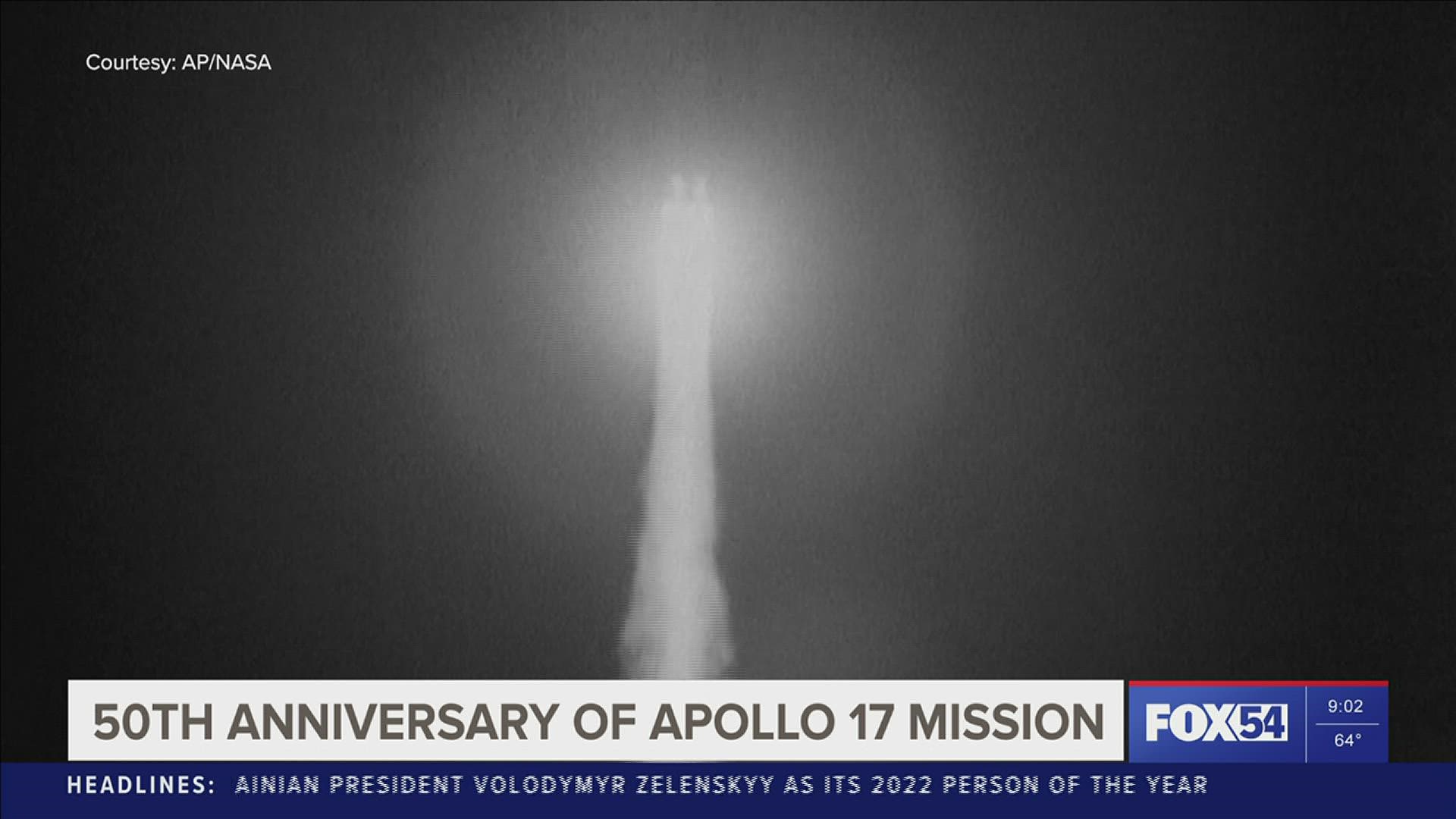 50 years ago today, Apollo 17 went on its last mission to the moon. See how the event was commemorated today in Huntsville, Alabama.