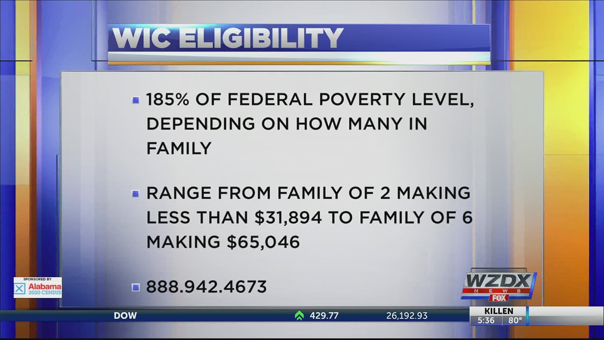 A change in income guidelines means more Alabamians may be eligible for assistance through the Women, Infants and Children Nutrition Program.