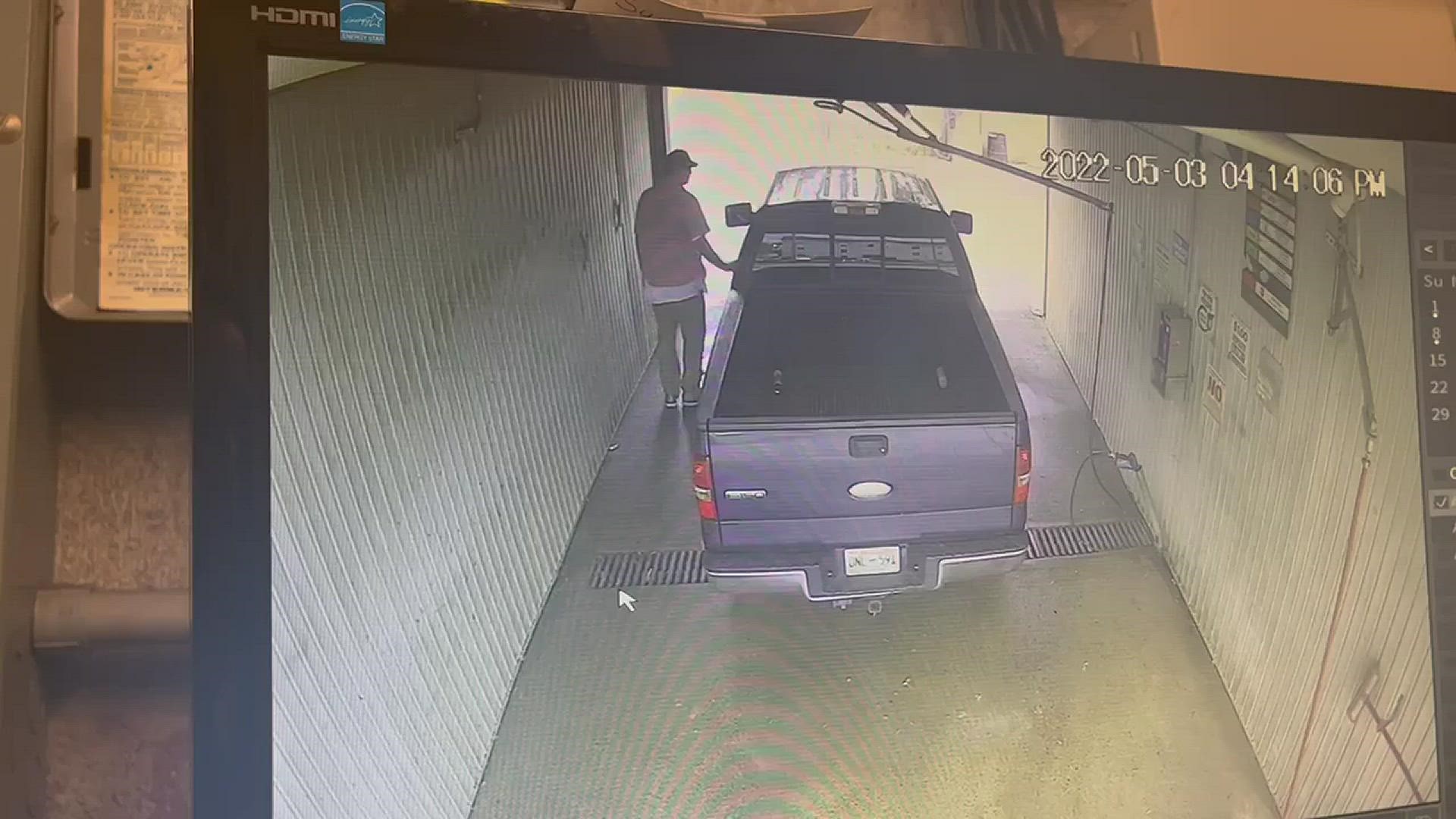 Surveillance video of Casey White at an Evansville car wash.