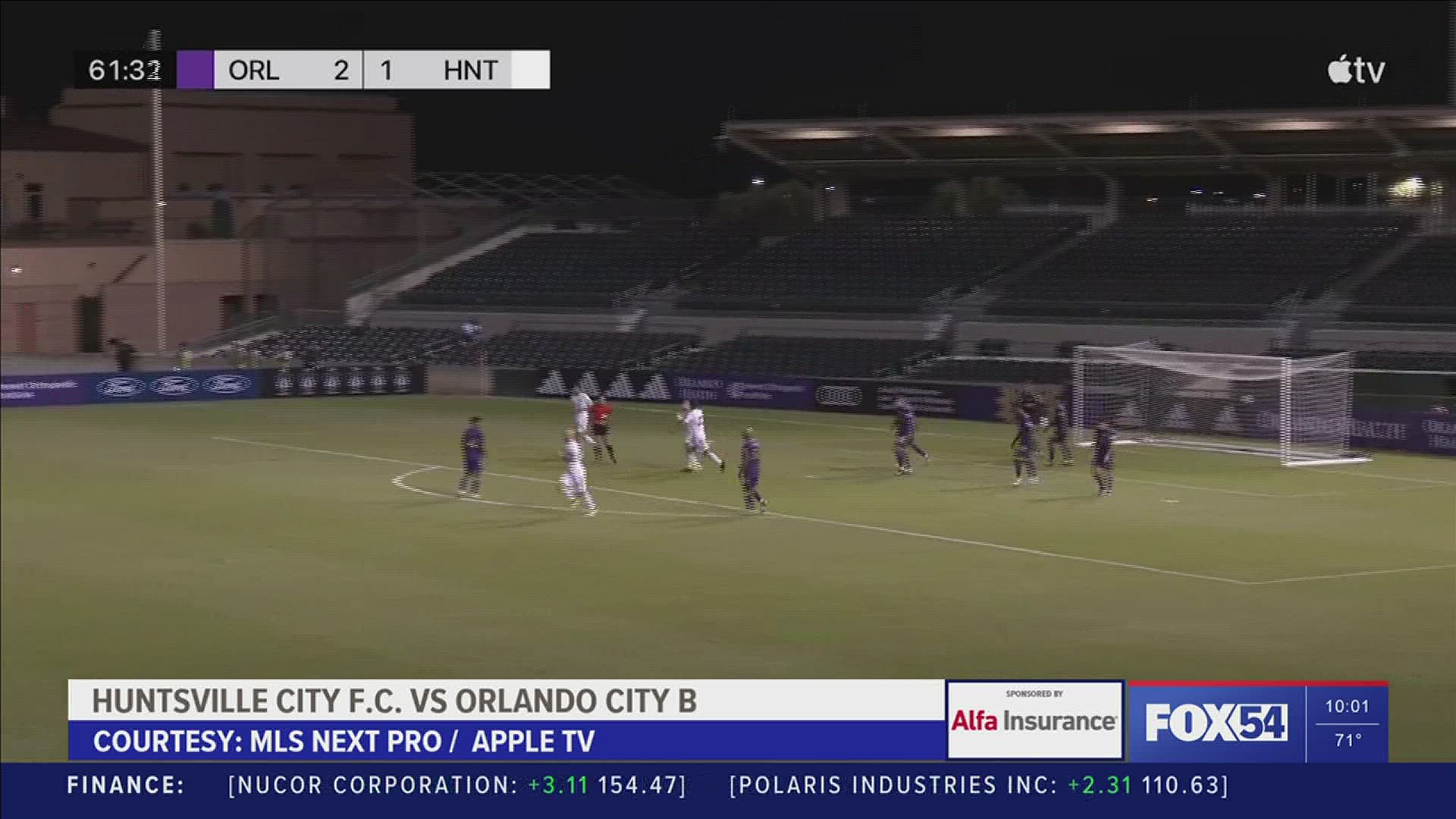 Huntsville City Football Club suffered its first defeat on Friday night, falling 2-1 to Orlando City B despite a sensational goal by Kemy Amiche.
