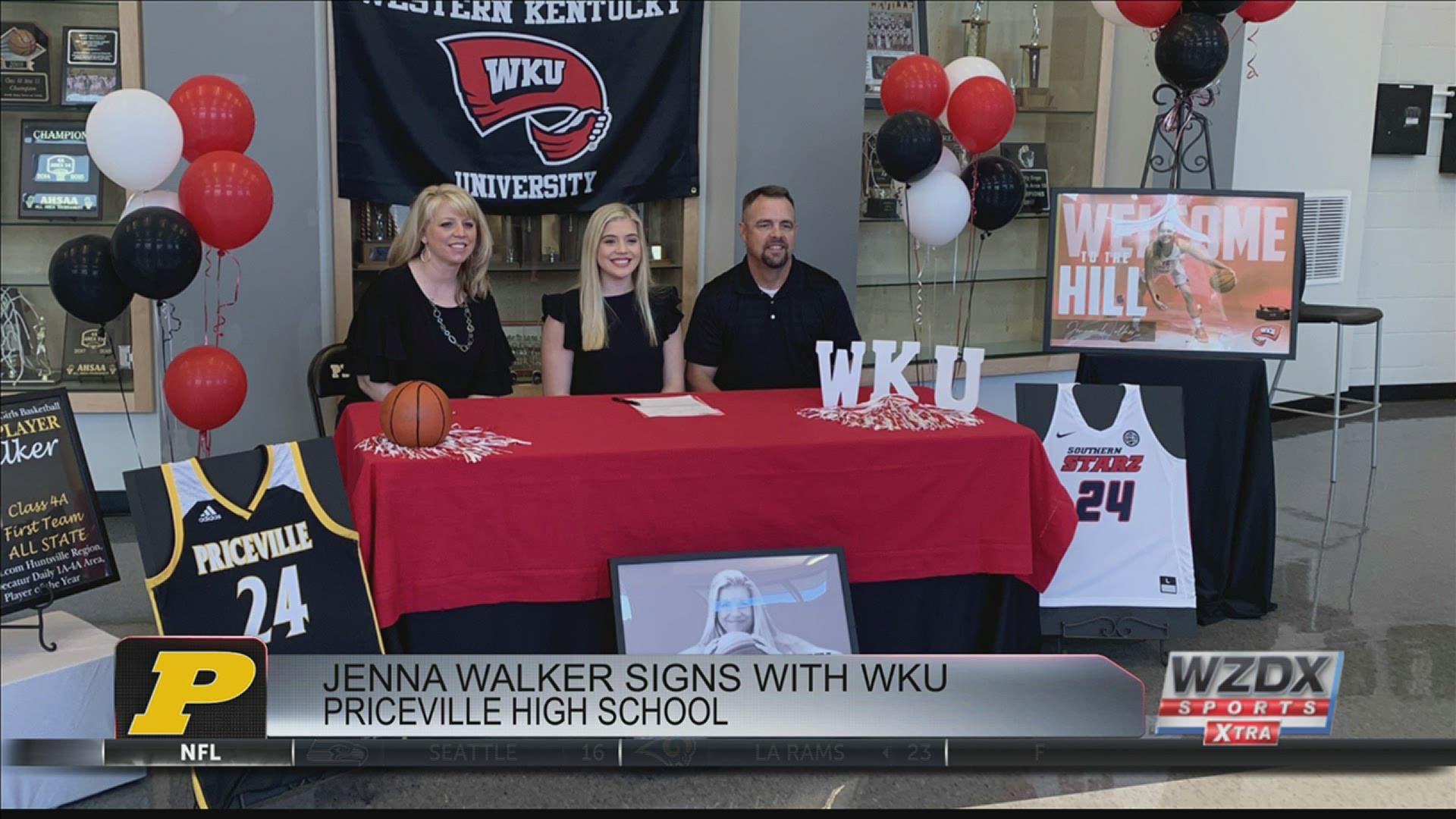 Priceville point guard Jenna Walker signed a national letter of intent with Western Kentucky.