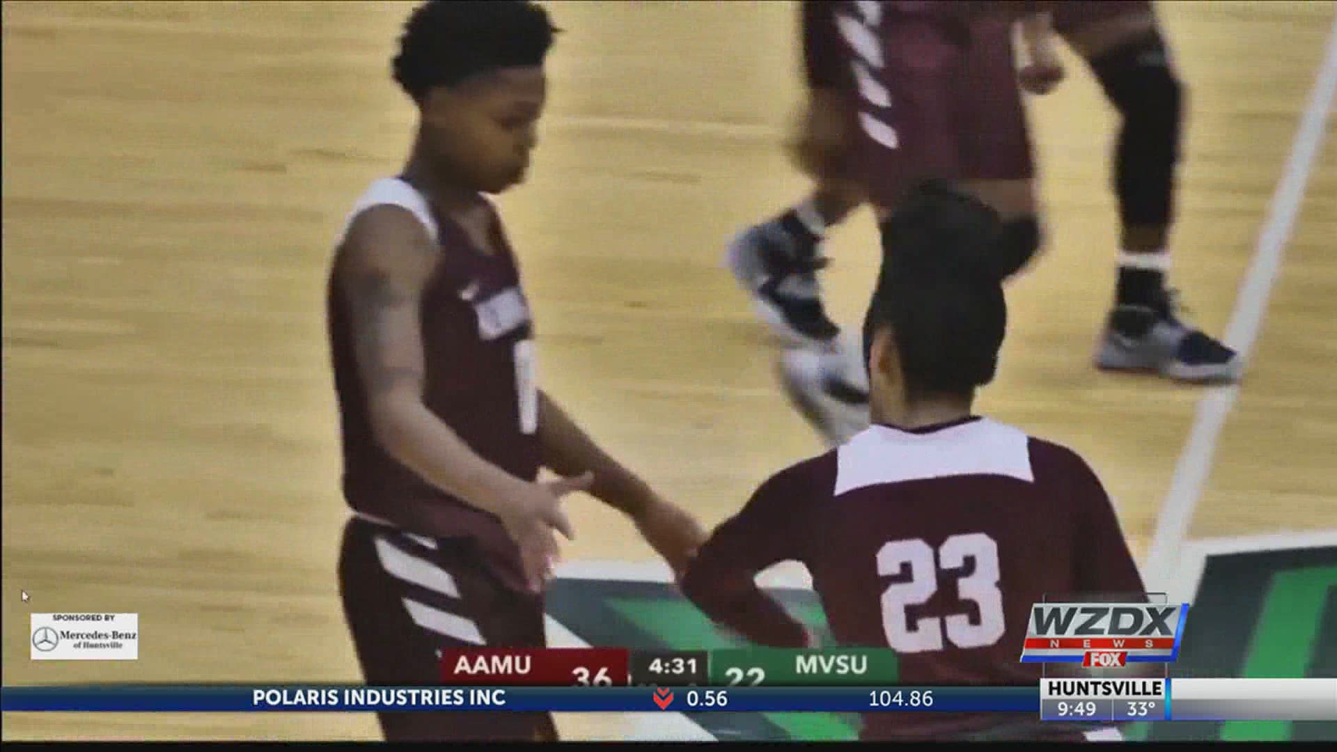 The AAMU Lady Bulldogs picked up their first win in conference play with a 65-41 win over Mississippi Valley State.