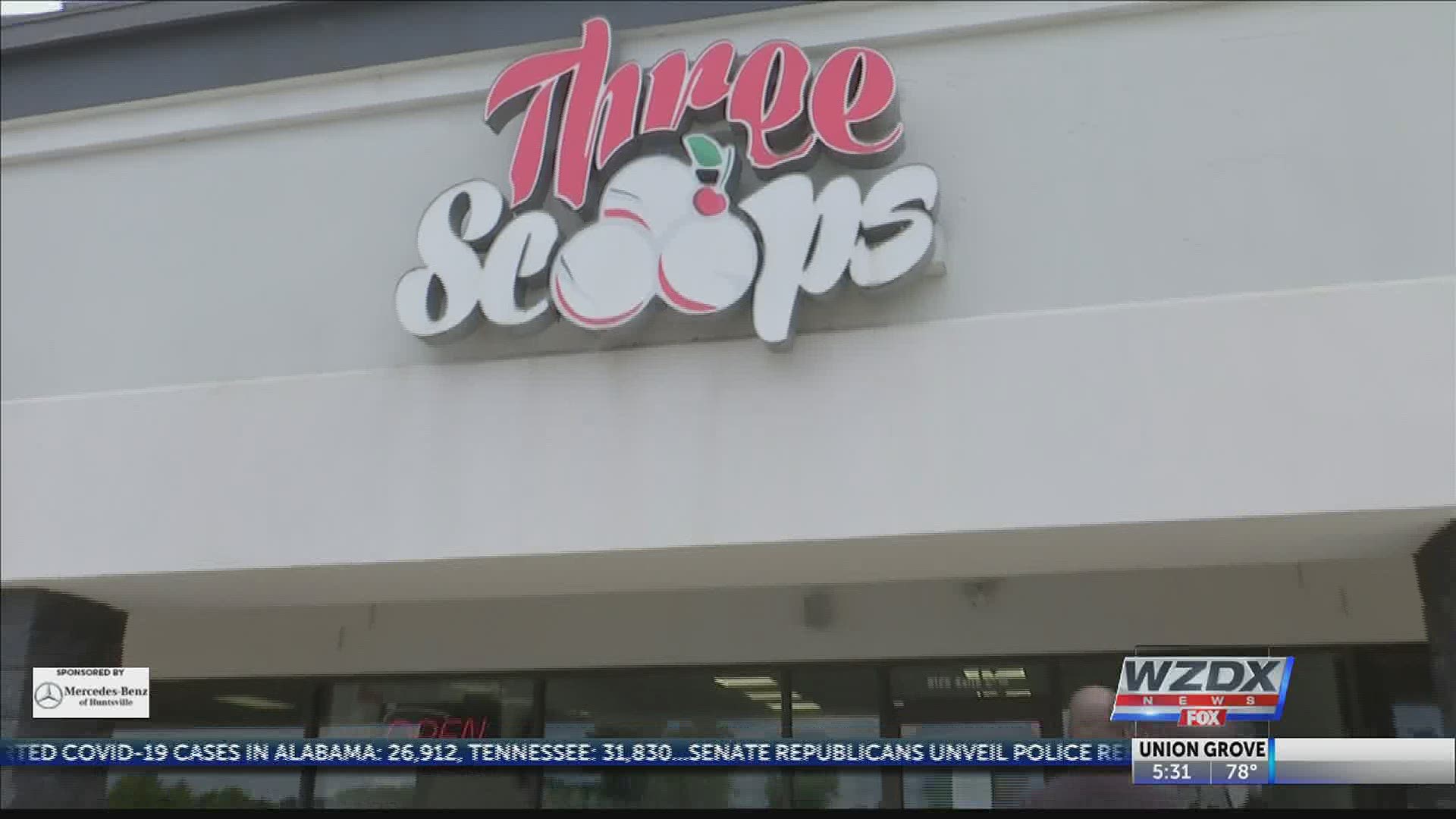 People flock to support the black owned business, Three Scoops after seeing racially charged social media posts from the franchise owner of Handel's in Huntsville.
