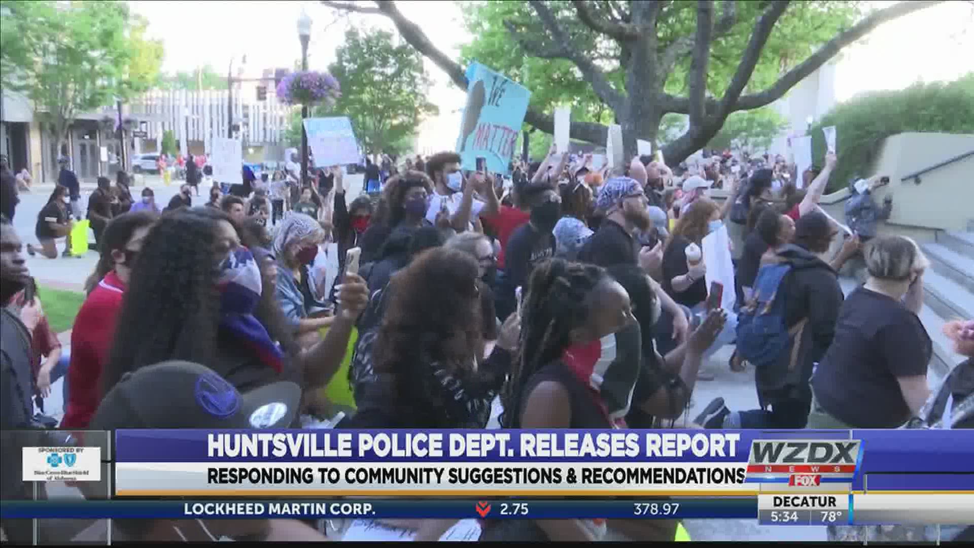 Huntsville police release report in response to community suggestions and recommendations after recent protests in the city.