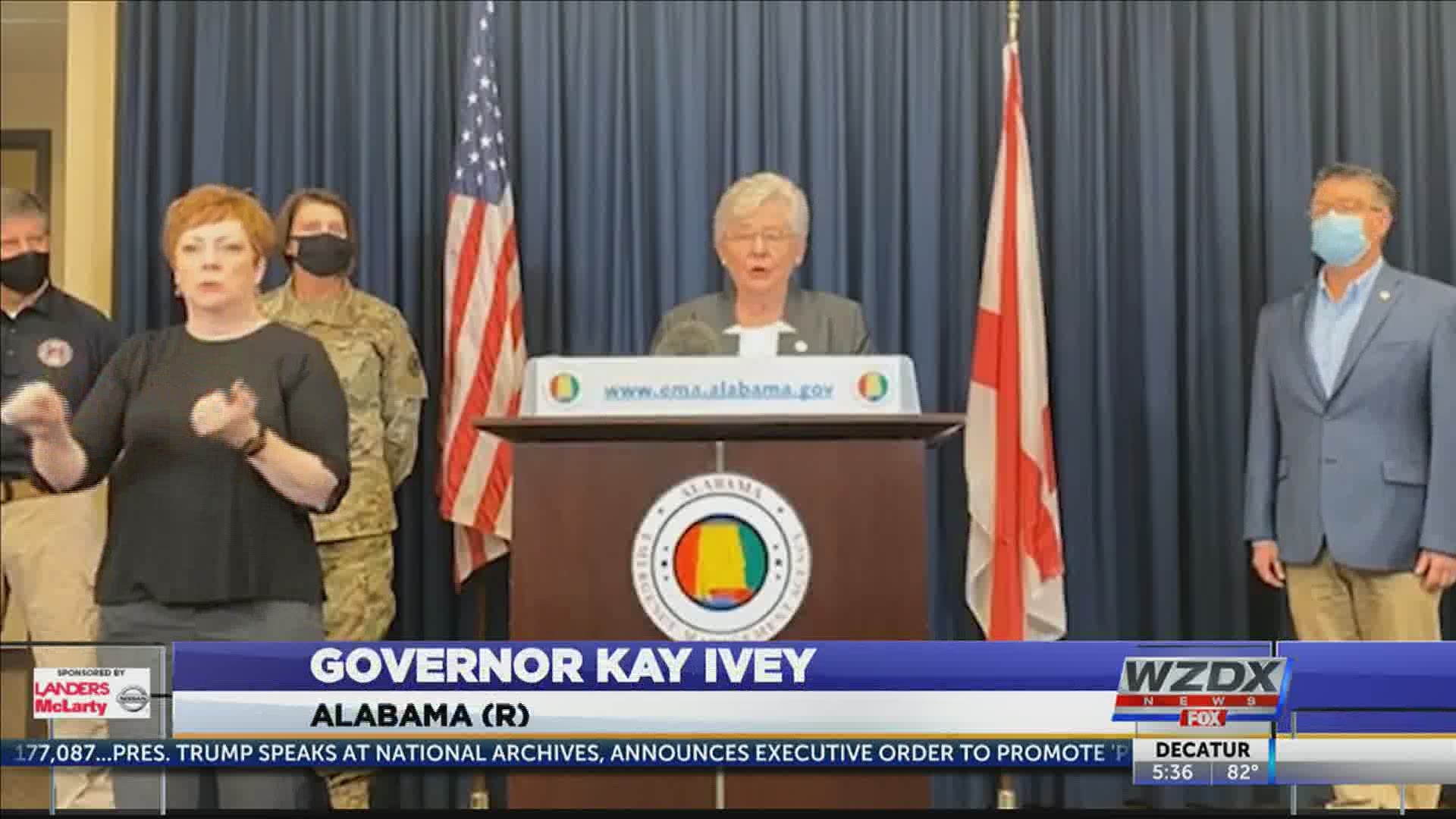 Gov. Ivey is urging people to call 911 for emergencies.