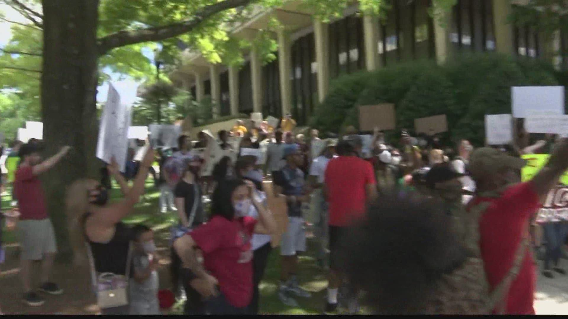 Demonstrators held a most peaceful protest in Downtown Huntsville