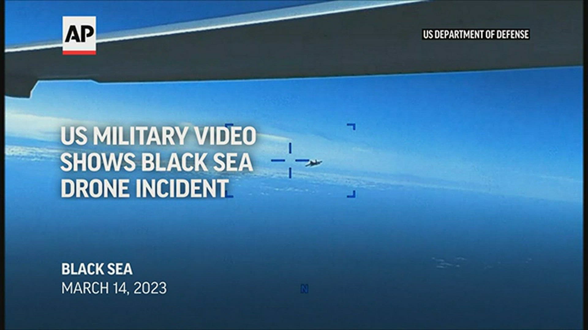 Russian plane vs. U.S. drone: Military video shows incident over the Black Sea.