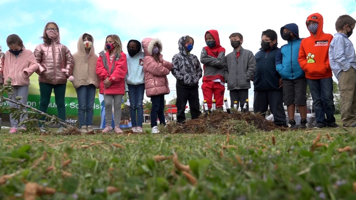 Hazel Green Elementary celebrates Earth Day by planting trees
