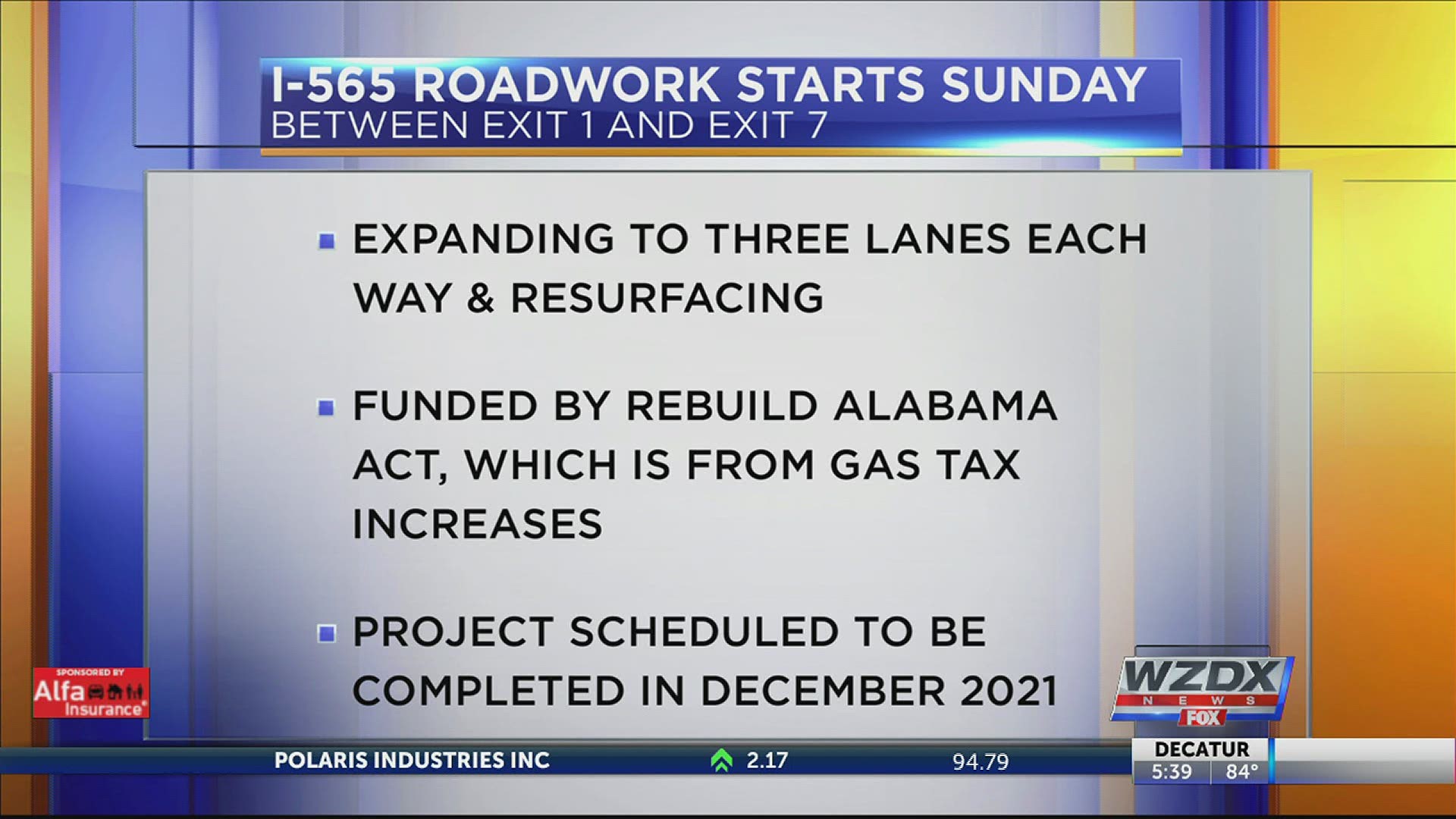 I-565 is one step closer to having three lanes in each direction.