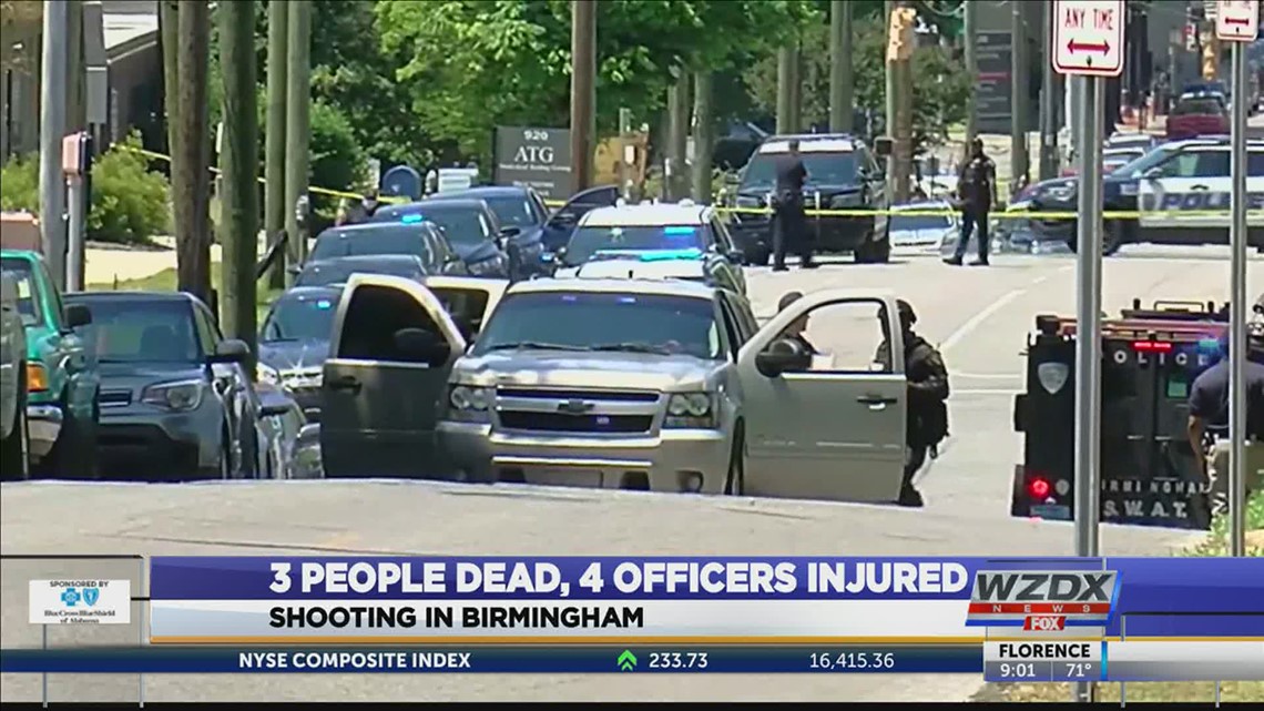 Birmingham shooting 2 victims dead, 4 officers injured, suspect killed