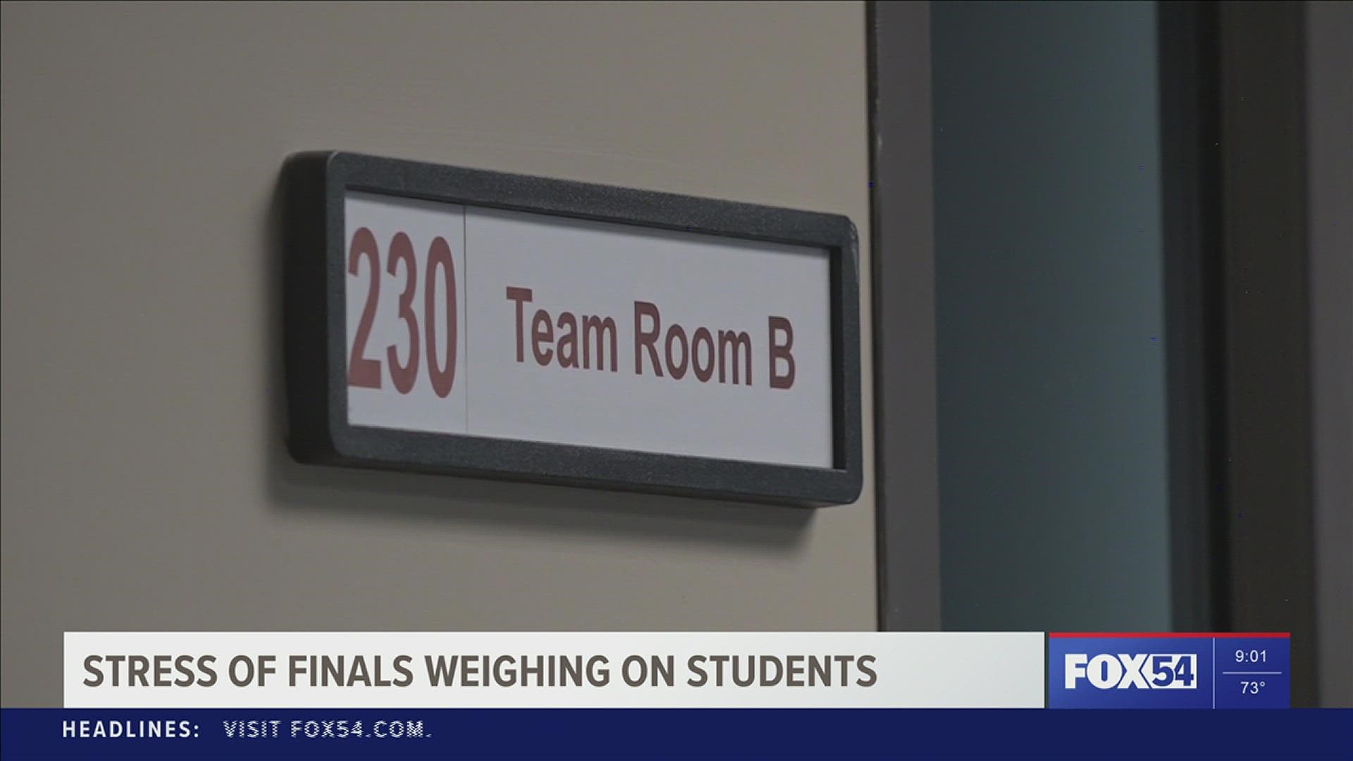 A local nonprofit is trying to make finals week a little less stressful for college students by giving them a space to engage all five senses and relax.