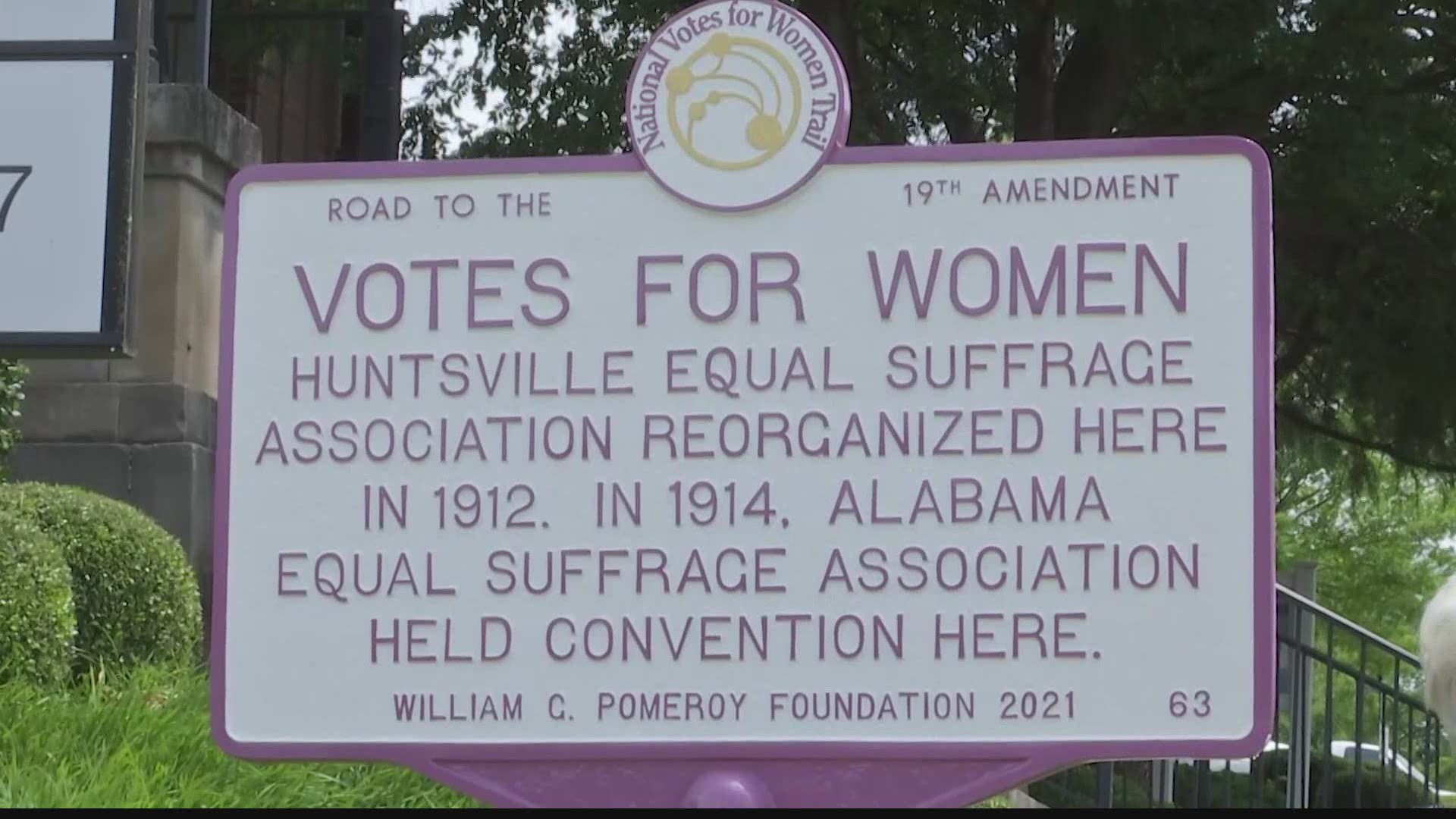 Local historic groups dedicated the new marker celebrating the 19th Amendment.