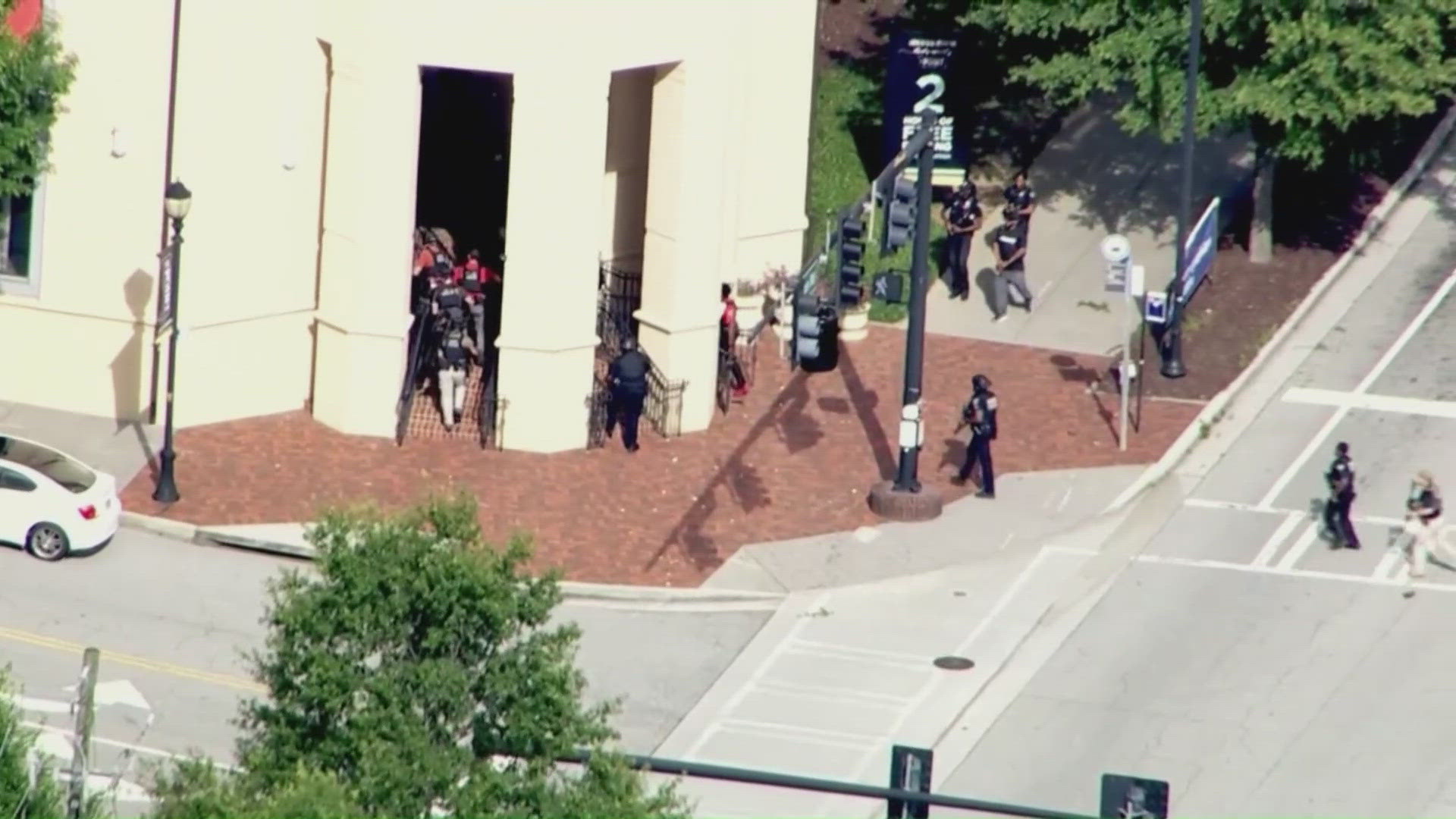 In Atlanta today, a shooting at a CVS near Emory University, where shots were just heard, has left one police officer and the suspect dead.