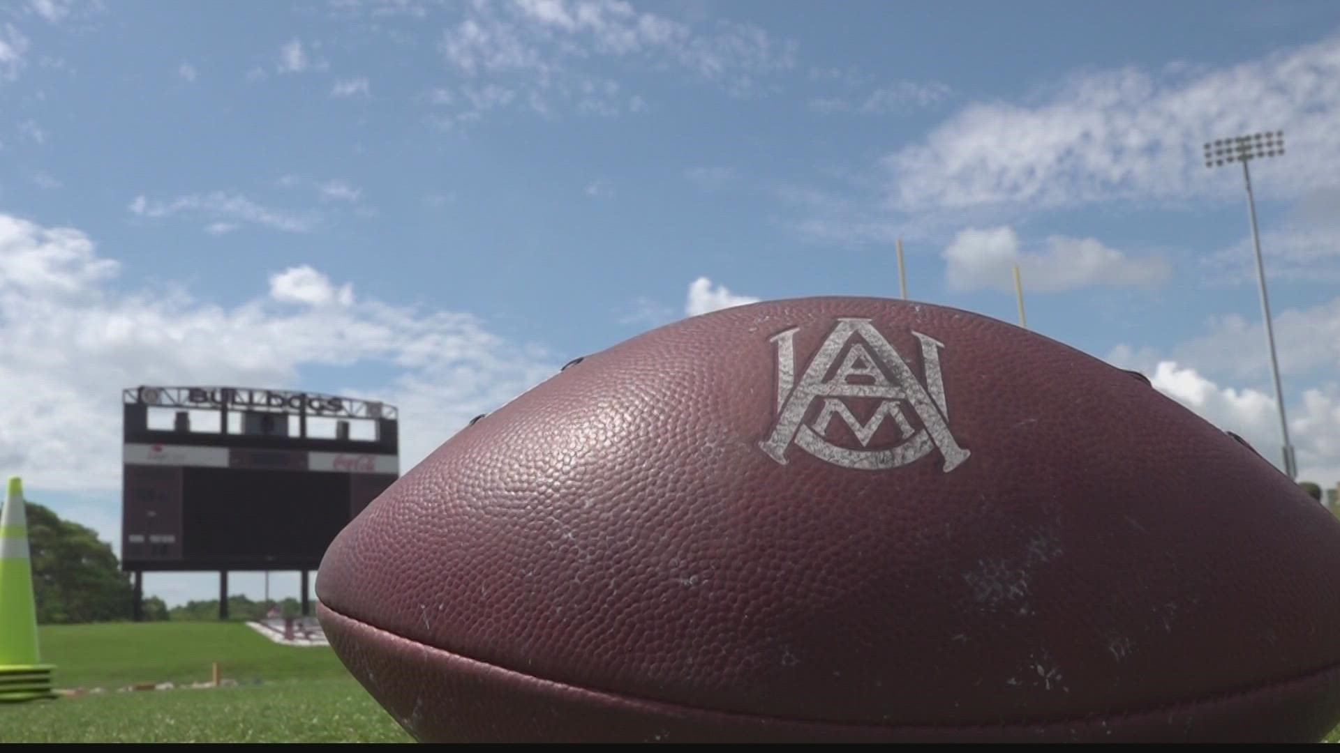 The Alabama A&M Bulldogs were back at practice on Saturday morning for a high-tempo session in the high heat.