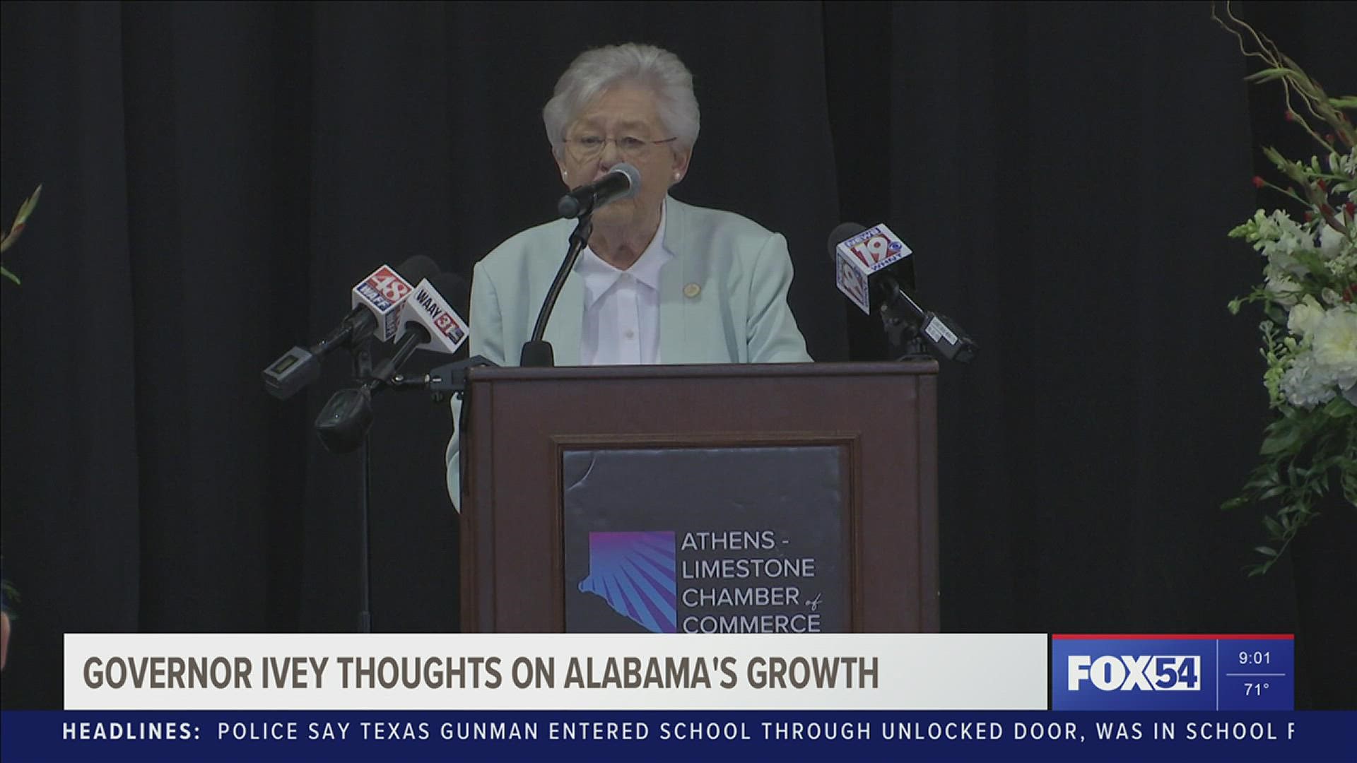 Gov. Ivey gave her thoughts on Alabama's Growth at Athens Chamber of Commerce's Luncheon as an honorary guest speaker.
