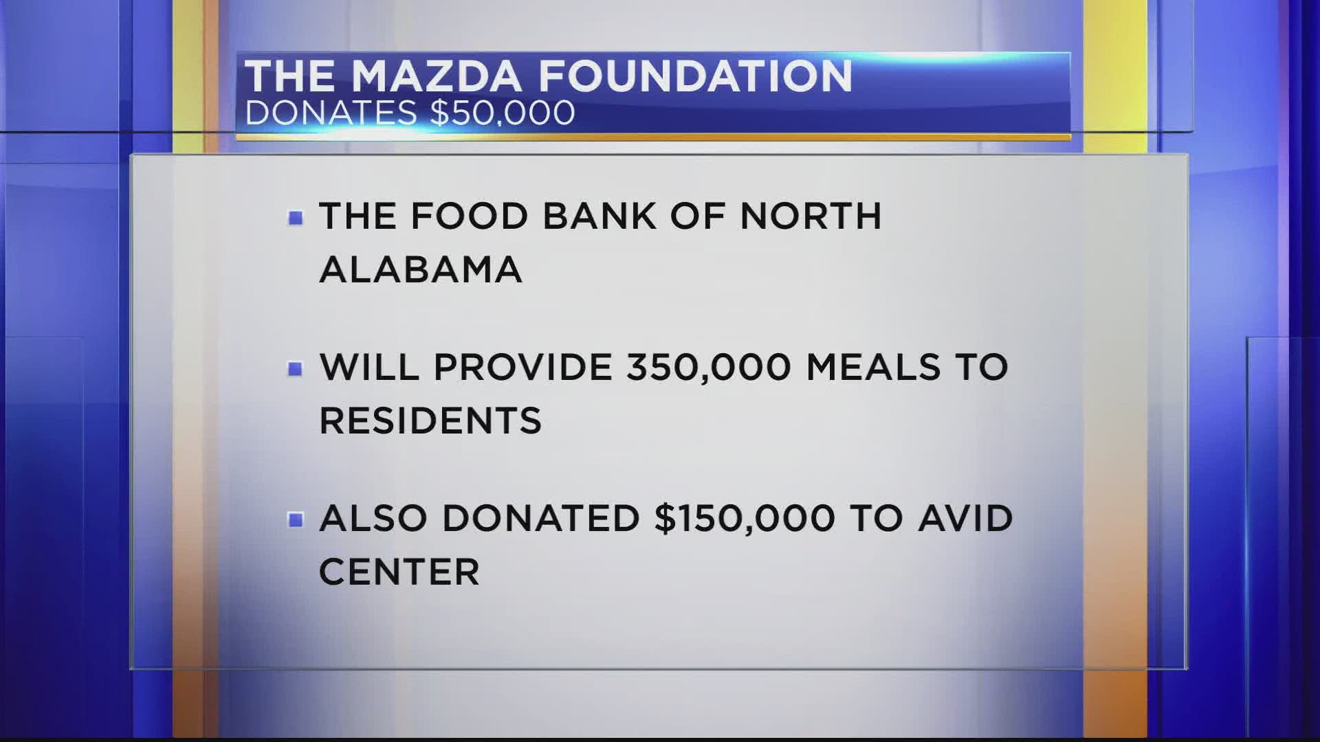 The foundation awarded a $50,000 grant to the Food Bank of North Alabama and a $150,000 grant to the AVID Center.
