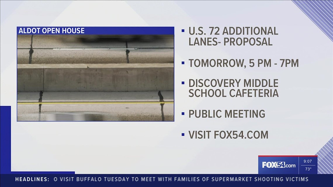 Projected road widening meeting for U.S. Highway 72