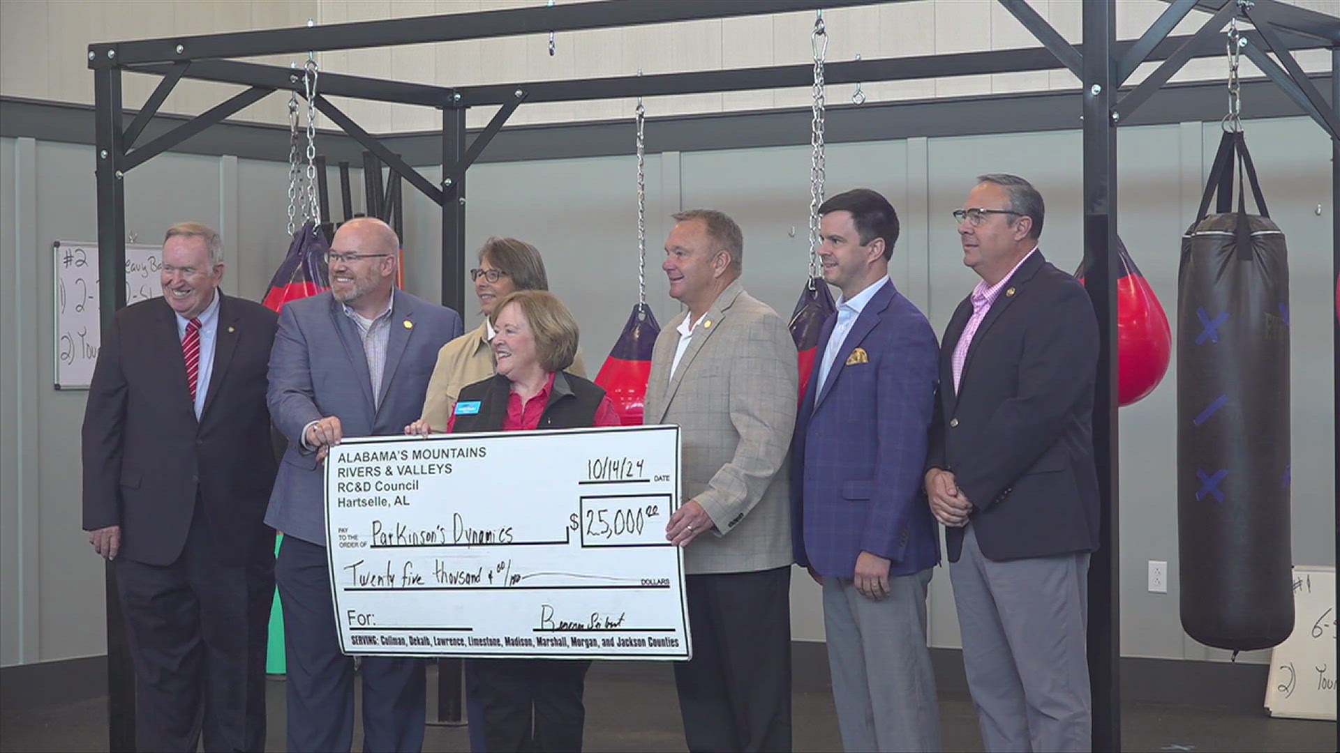 State officials awarded a $25,000 grant to Parkinson's Dynamics on Monday.