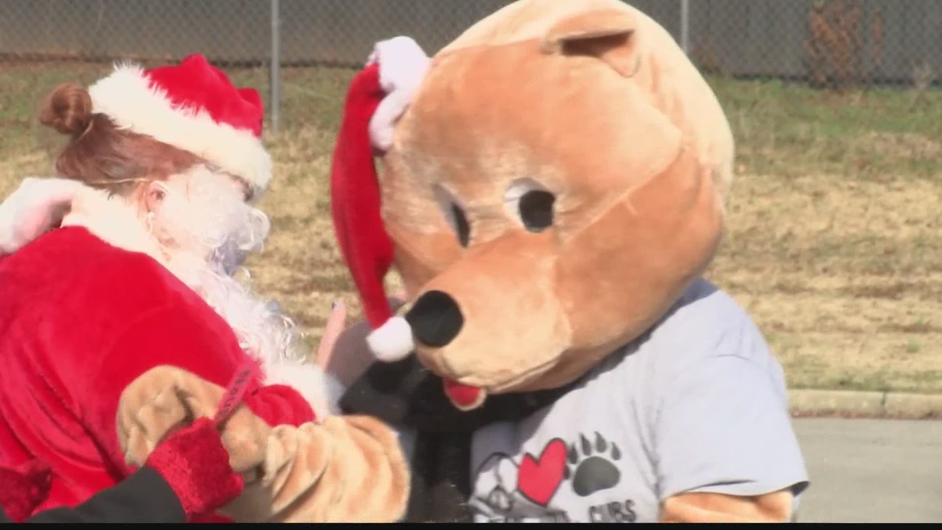 Students who are learning from home were surprised by Santa before the holiday break.