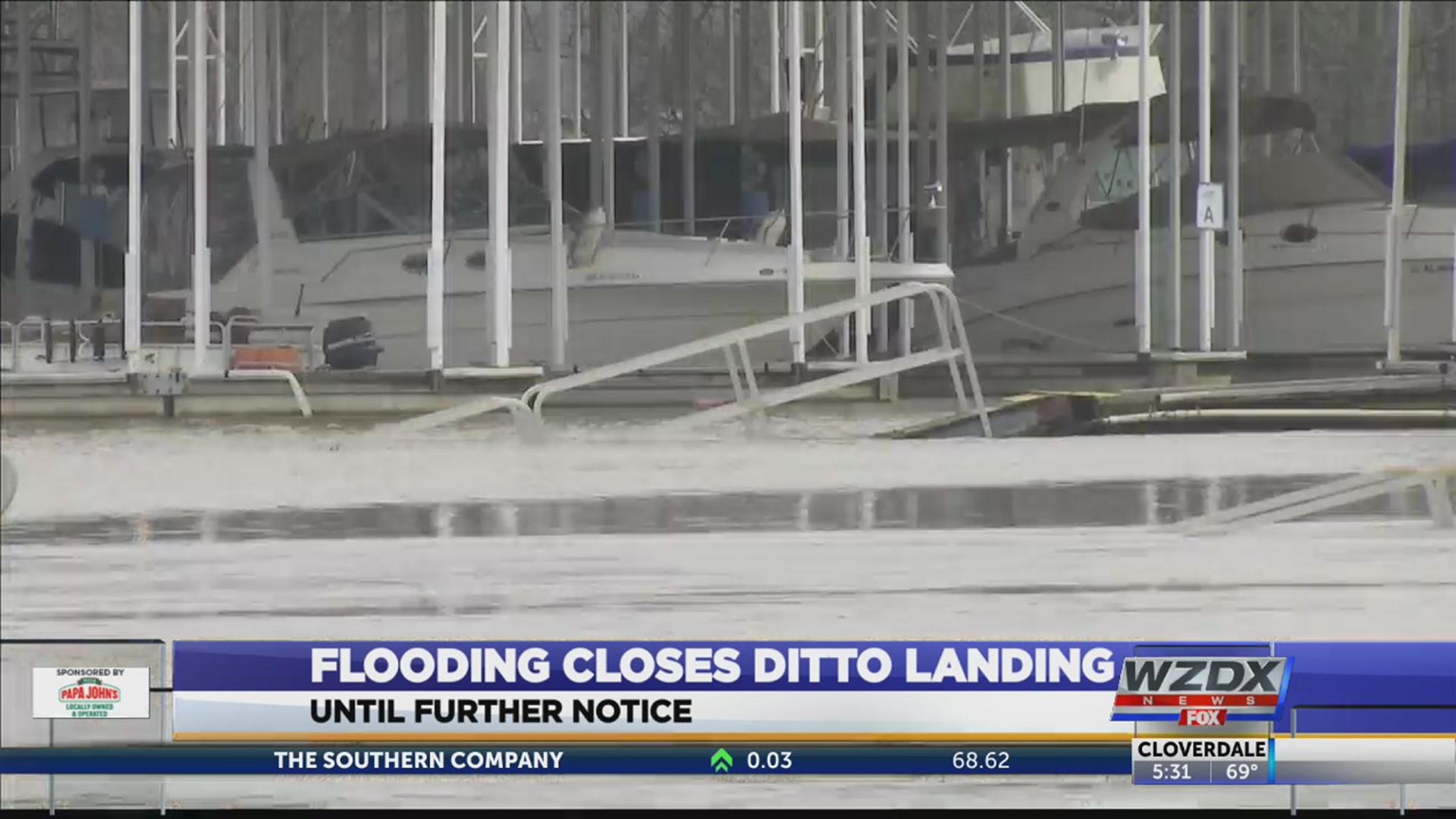The severe flooding continues and has caused several parks to close, including Ditto Landing in Huntsville. On Friday, campers were evacuated from the campground, and the marina was shut down. Grassy areas and parking lots are completely covered by water at the marina.