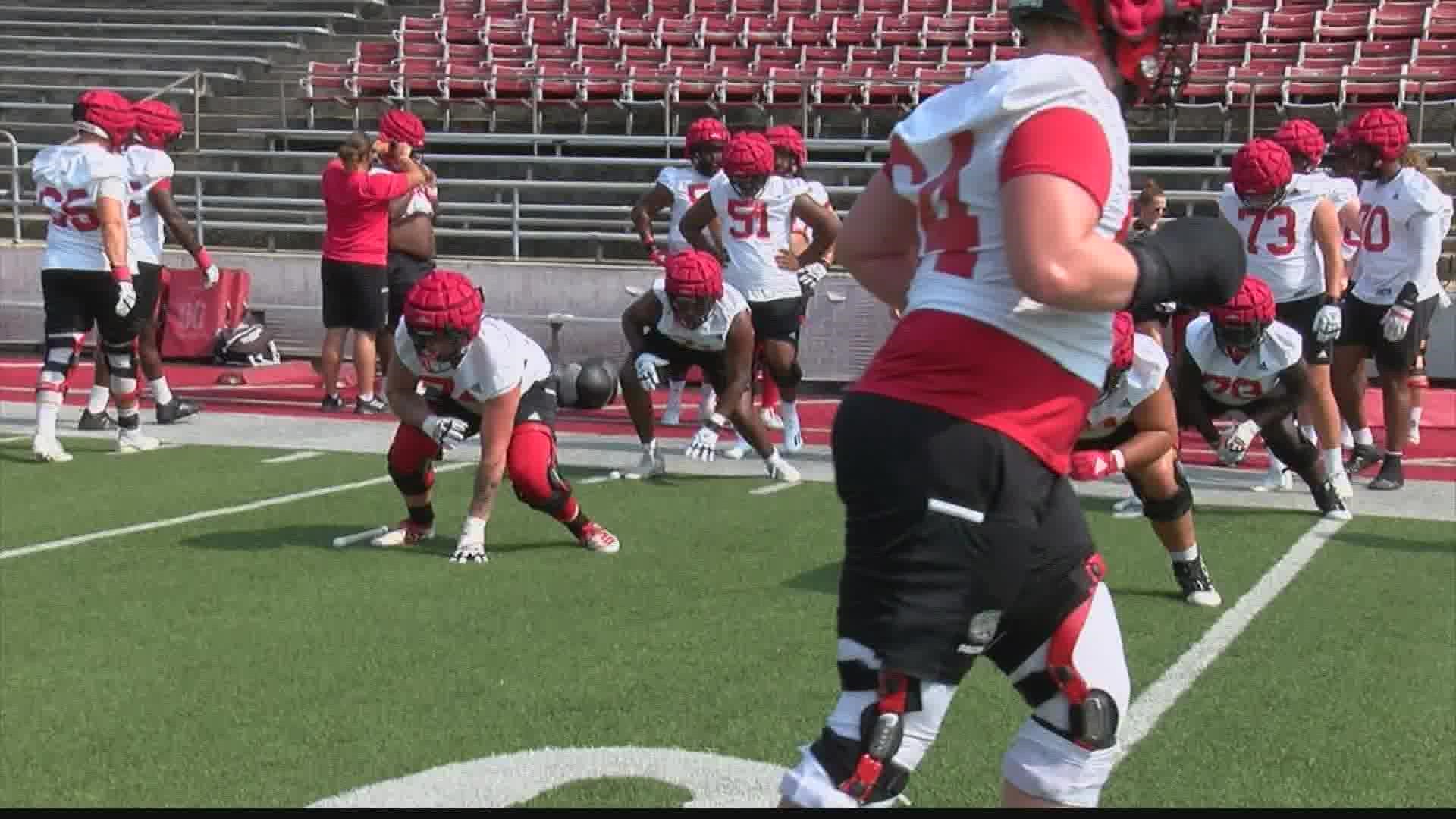 The Jacksonville State football team was back on the turf at Burgess-Snow Field Tuesday for the first practice of preseason camp.