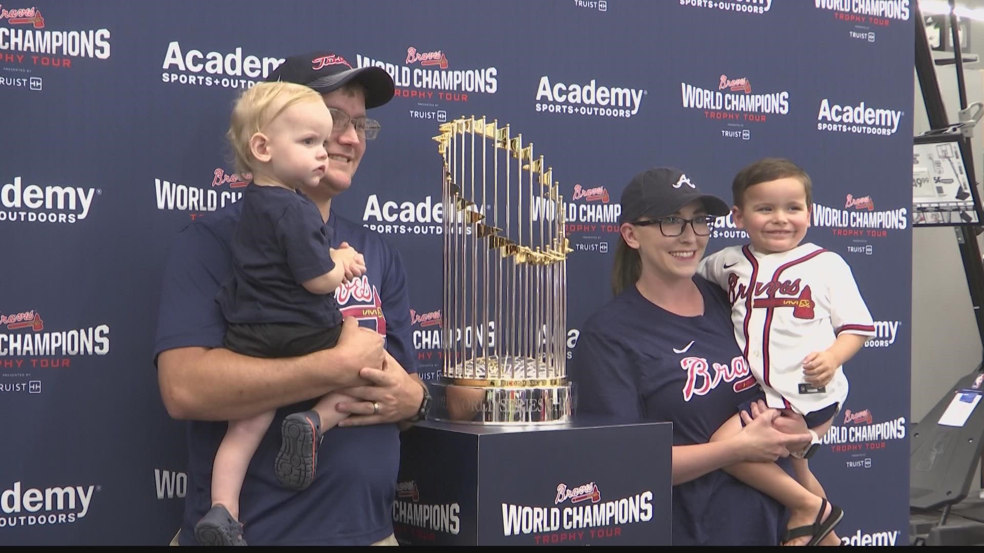 Following their historic World Series Championship season, the Atlanta Braves are allowing fans to see their World Series Trophy in various places like North Alabama