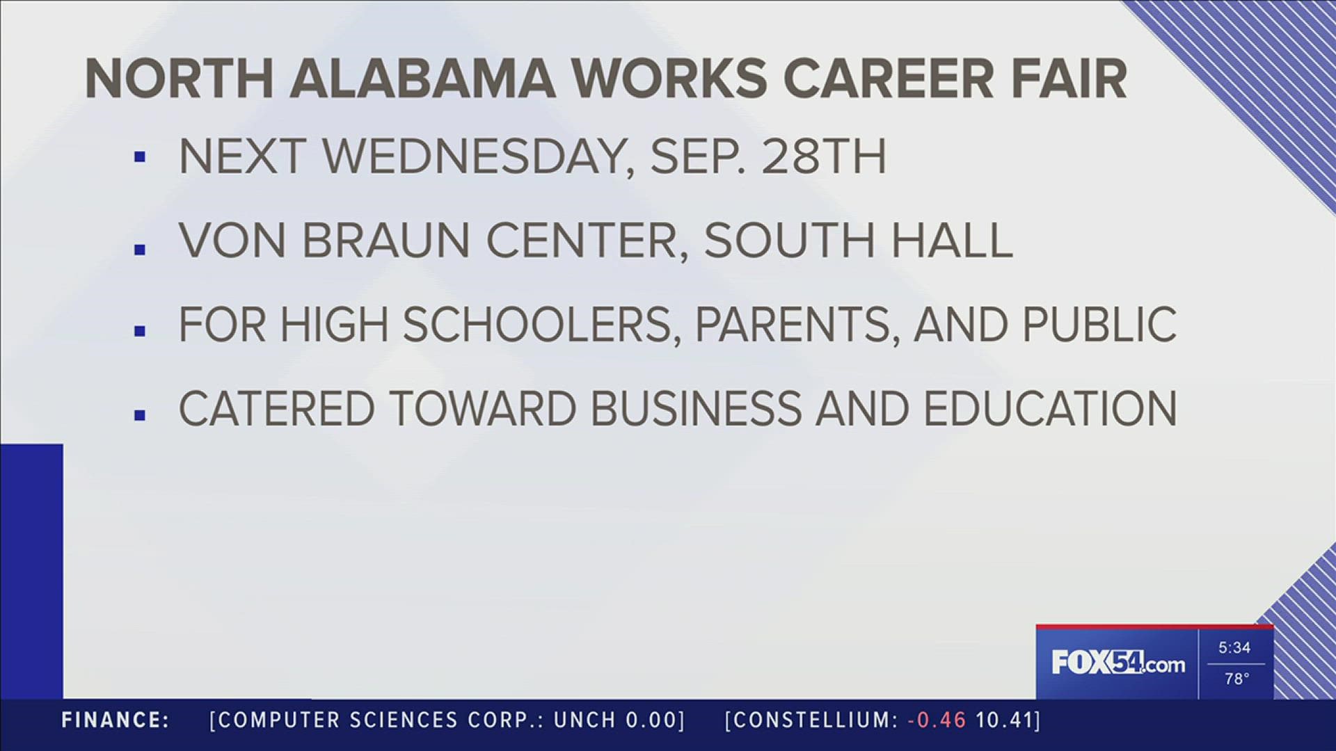 The career fair will take place on Sept. 28th at the Von Braun Center.