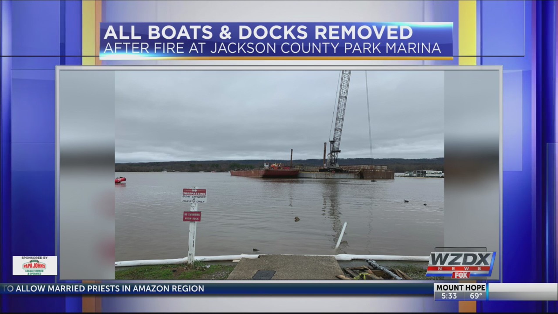 It’s been just over two weeks since eight people were killed in the massive fire at the Jackson County Park Marina in Scottsboro. As of Tuesday, February 12th – Jackson County EMA says they have removed all of the boats and docks from the water. Over 35 boats were destroyed in the blaze.