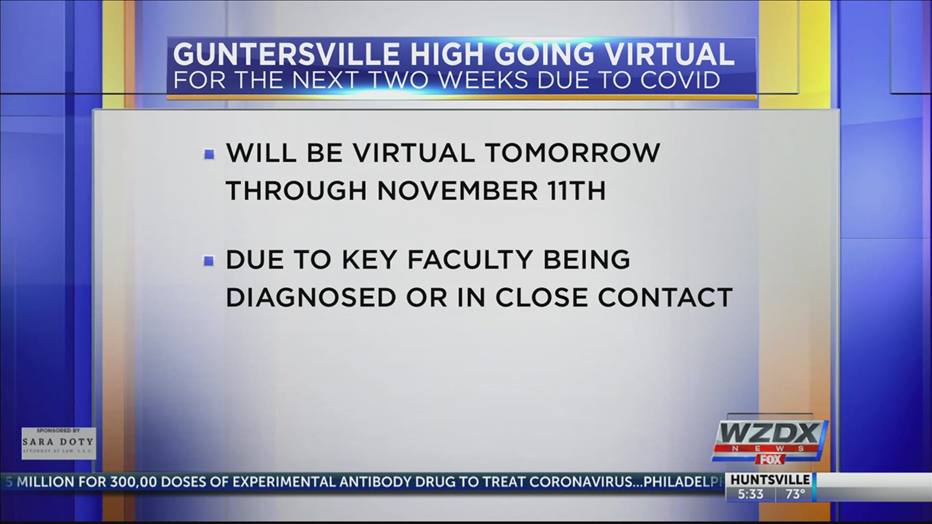 The district said this is due to key faculty and staff being diagnosed or having been in close contact with someone who has been diagnosed with COVID-19.