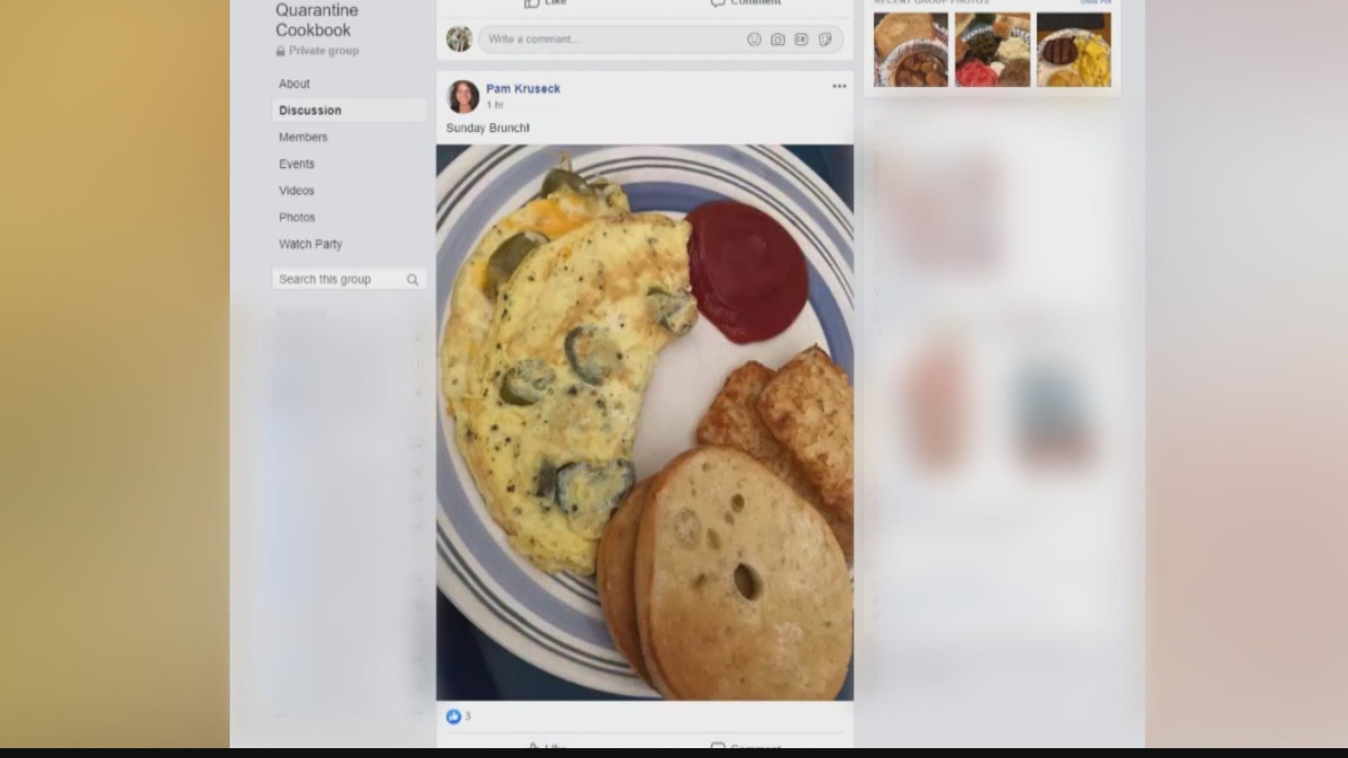 The group, Quarantine Cookbook, was created by an Albertville woman. Ansley Cash created the group so people can share recipes during the stay-at-home order.