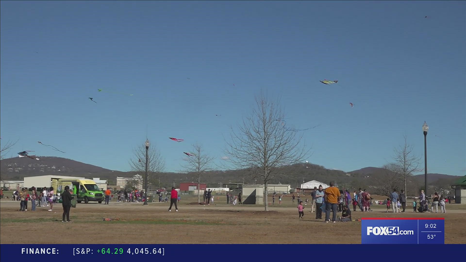 The Huntsville Kite Festival filled the sky over John Hunt Park with hundreds of kites.