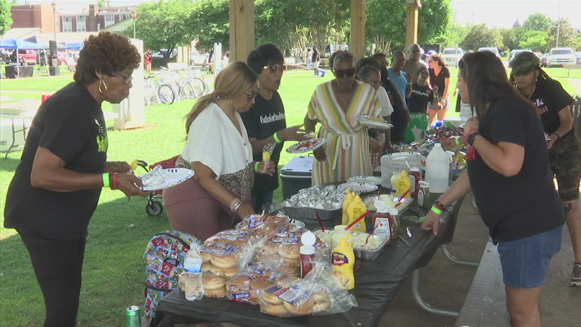 Fellowship was the focus of the Justice for Steve Perkins Summer Kickoff at Rhodes Ferry Park.