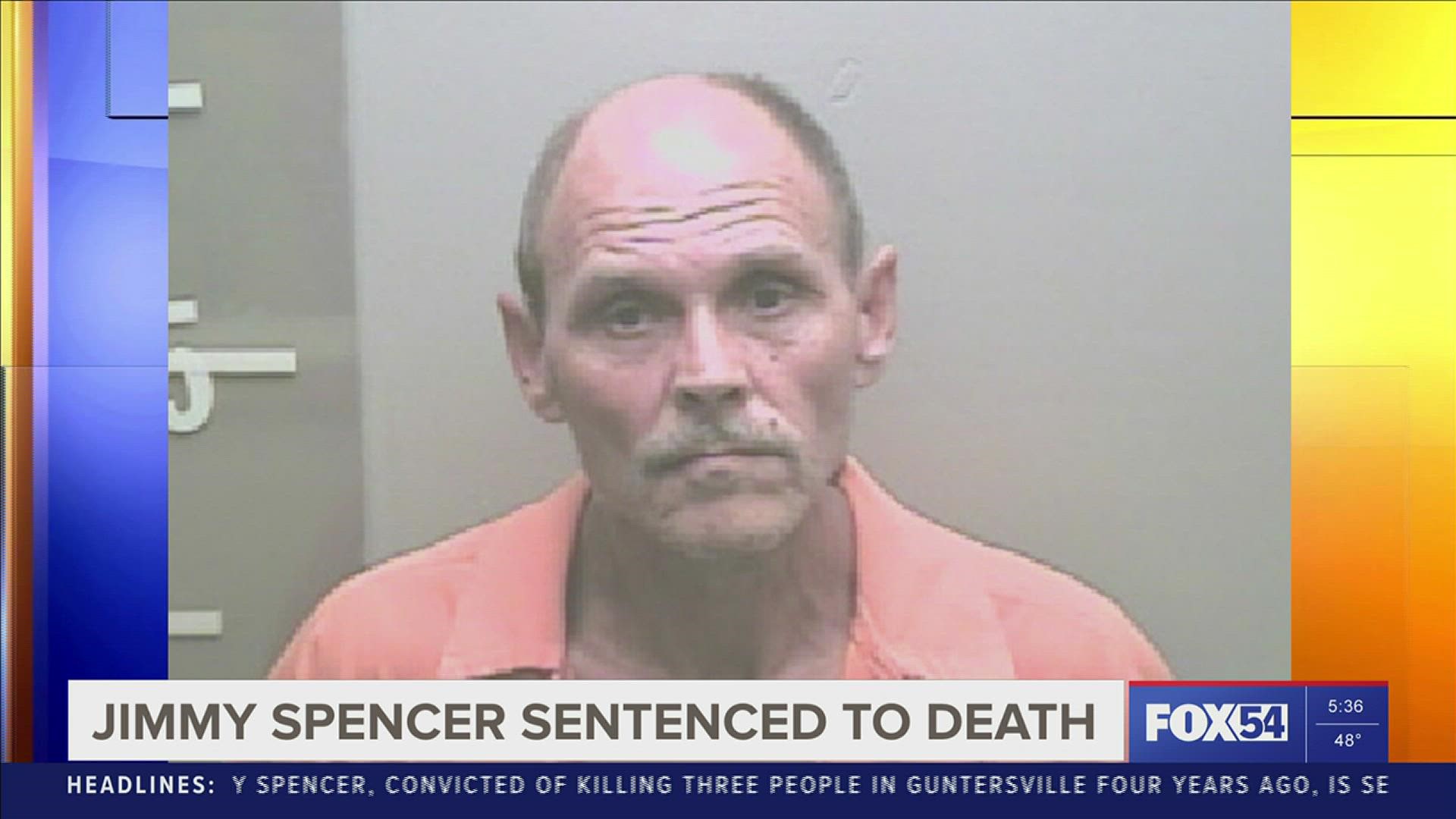 Last month a Marshall County jury voted to sentence Jimmy Spencer to death for killing three people in Guntersville four years ago. Today the judge agreed.