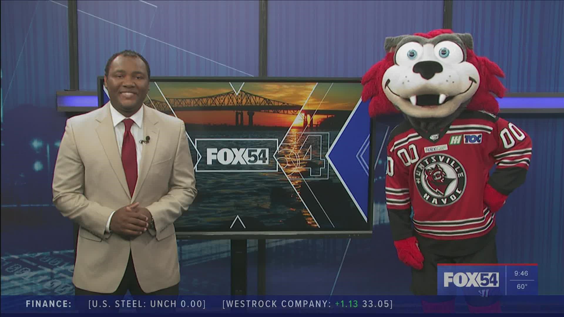 Coach Glenn Detulleo & Chaos stopped by the FOX54 studio to provide a short preview on the Huntsville Havoc's upcoming season