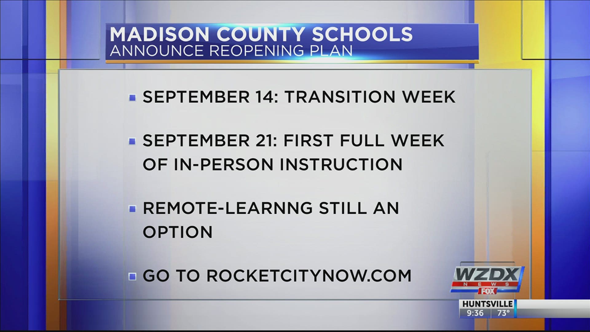 Madison County joins Huntsville City Schools in returning to in-person education before the end of the first nine weeks.