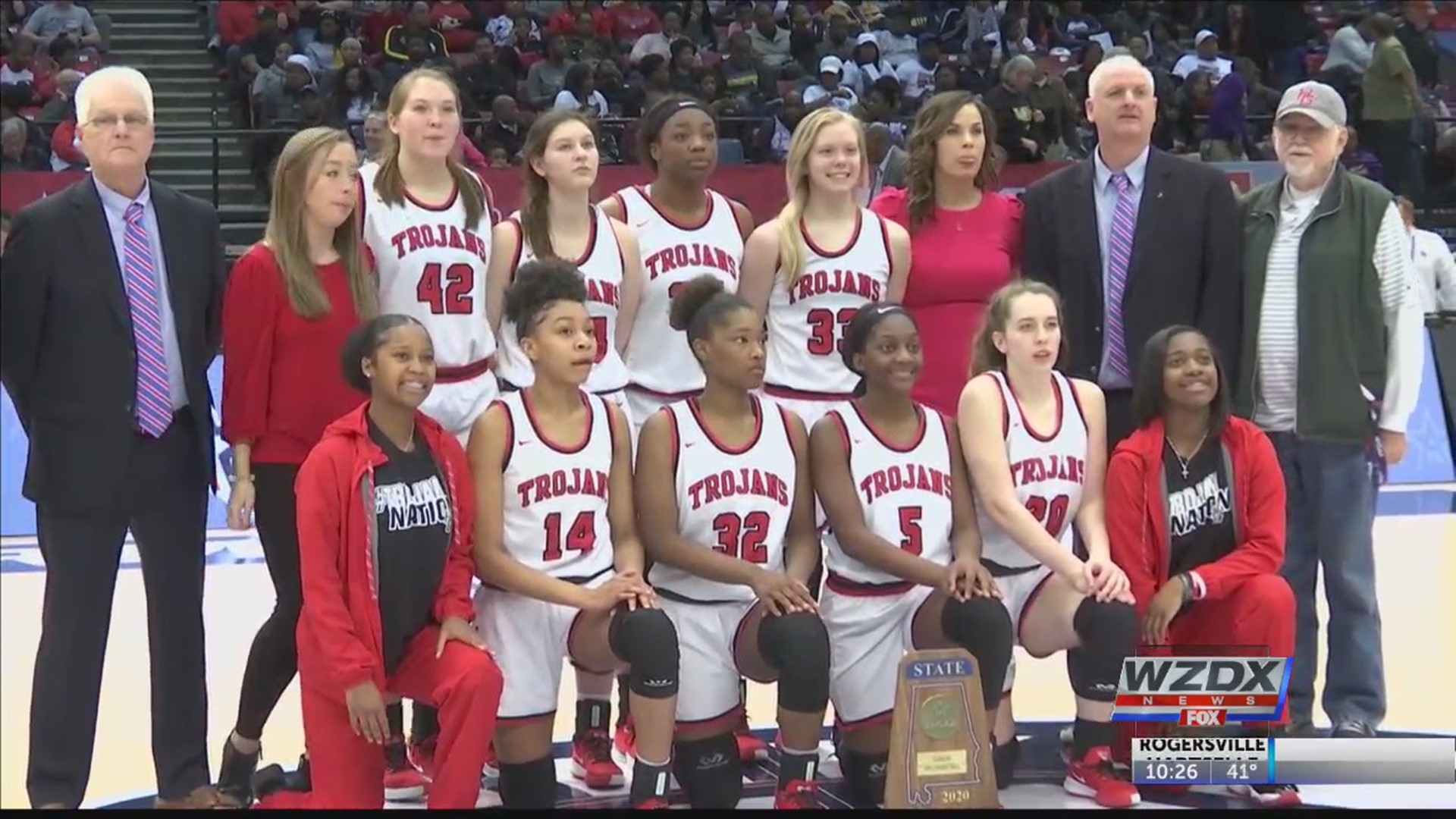 The Hazel Green Lady Trojans beat McAdory 40-34 Saturday afternoon to claim their third straight AHSAA Class 6A state girls’ basketball title.