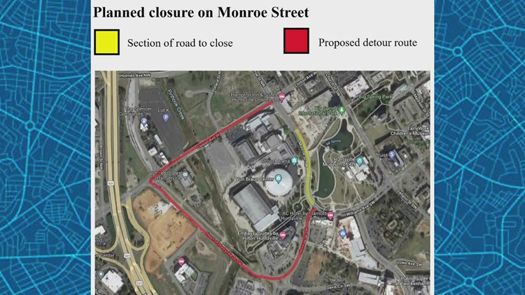Parts of Monroe Street to close on Monday
