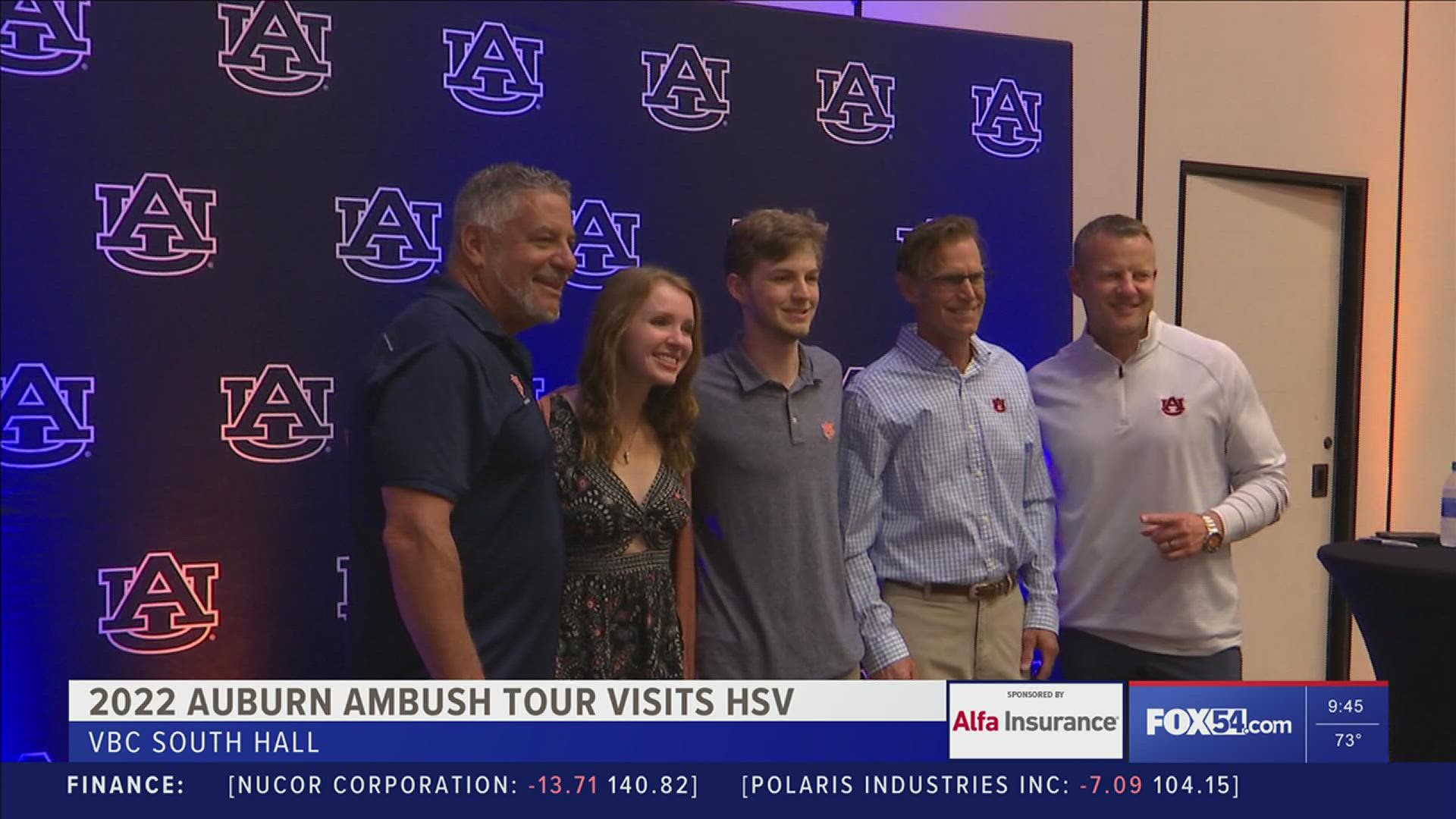 Bruce Peal and Bryan Harsin made their way to Huntsville to speak with Tiger fans on the annual Auburn AMBUSH Tour.