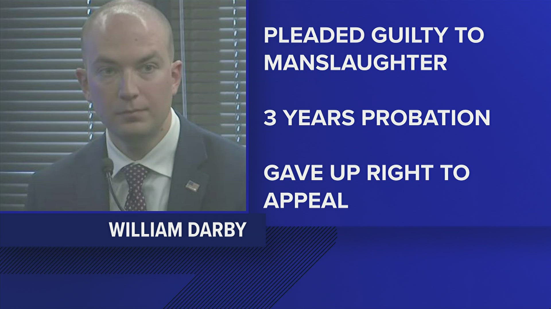 William Darby was convicted of murder in the 2018 shooting death of a suicidal man - a conviction which was later overturned.