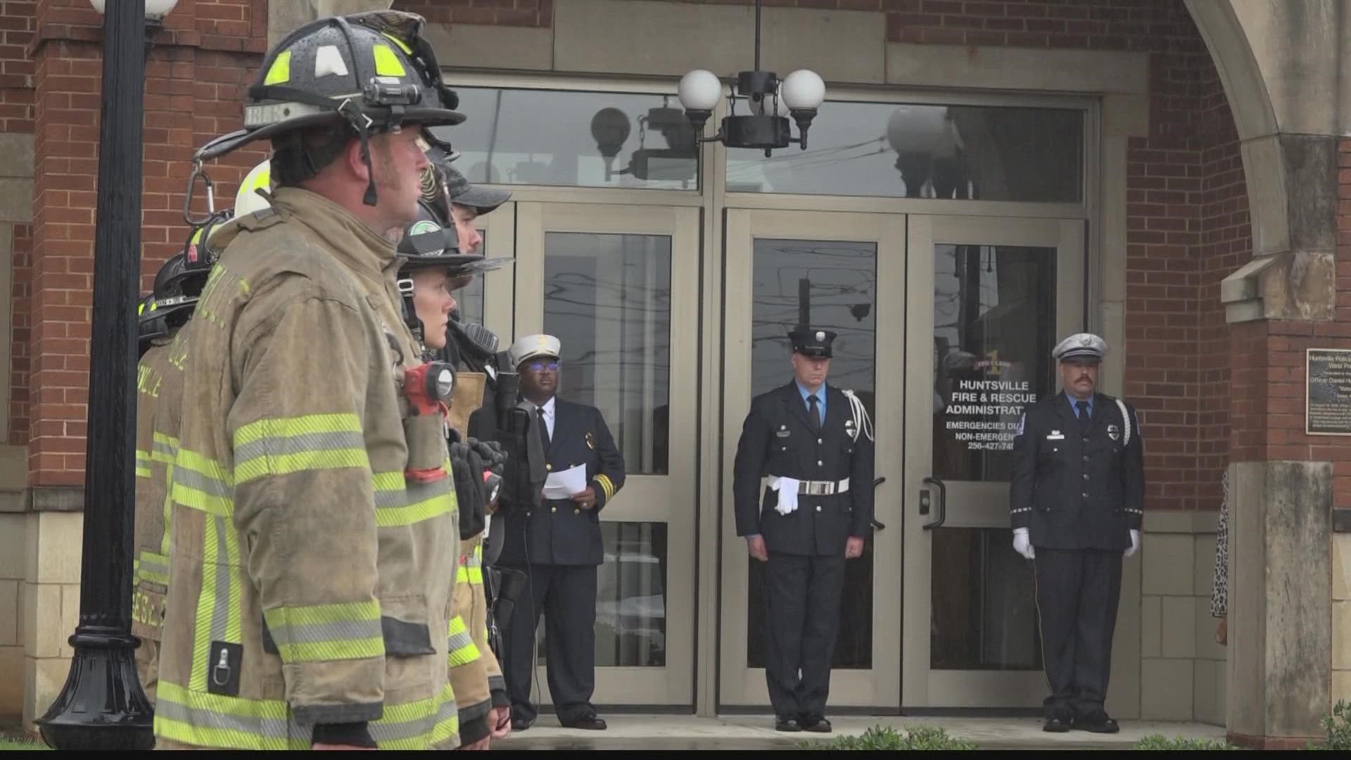 City of Huntsville's Mayor, local first responders and citizens gather together to remember the tragic events that took place on September 11, 2001.