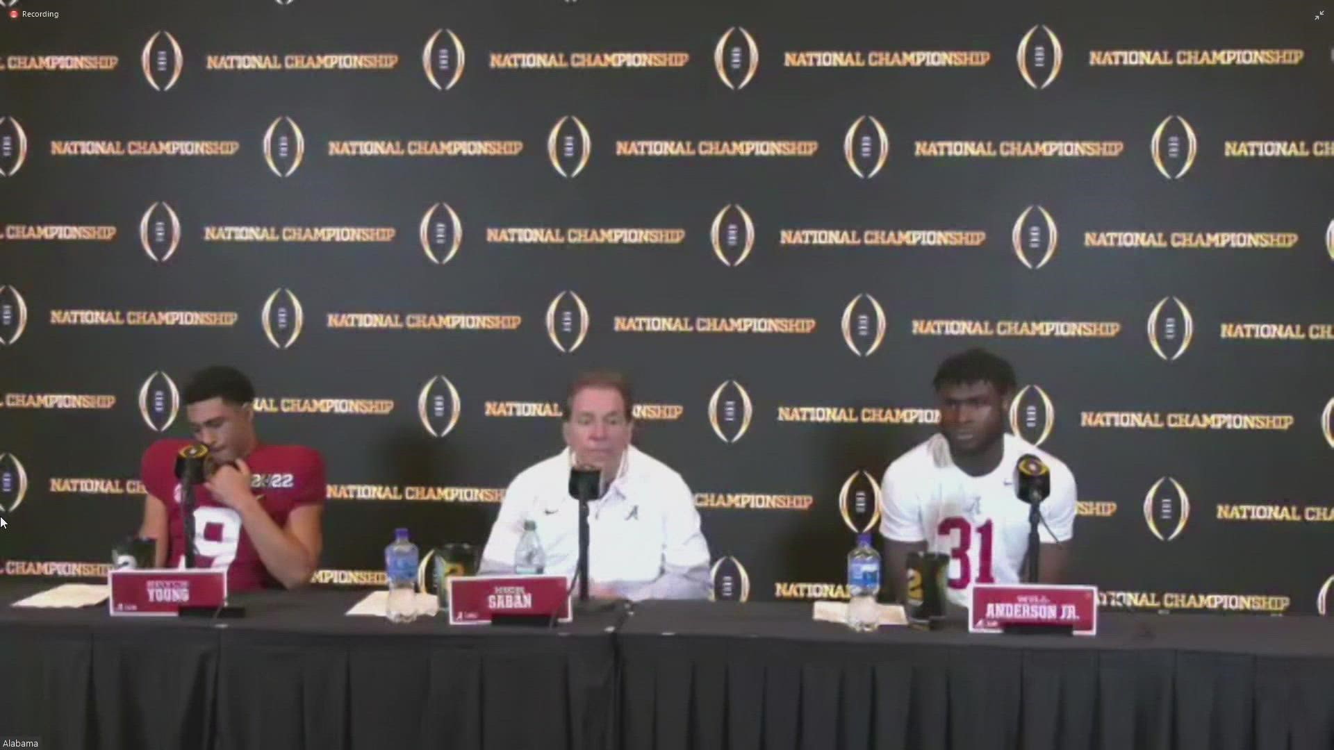 College Football Championship Postgame after Alabama's 33-18 loss to Georgia.