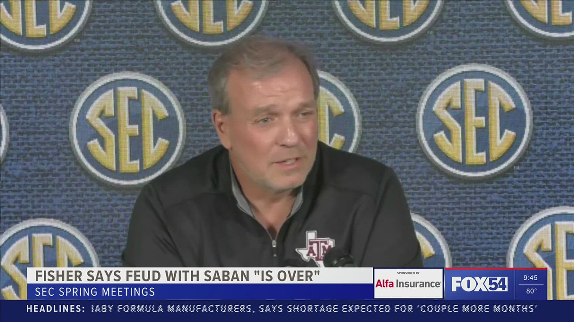 The public spat between Texas A&M coach Jimbo Fisher and Alabama’s Nick Saban appears to be over. Fisher says he is moving on from the public war of words.
